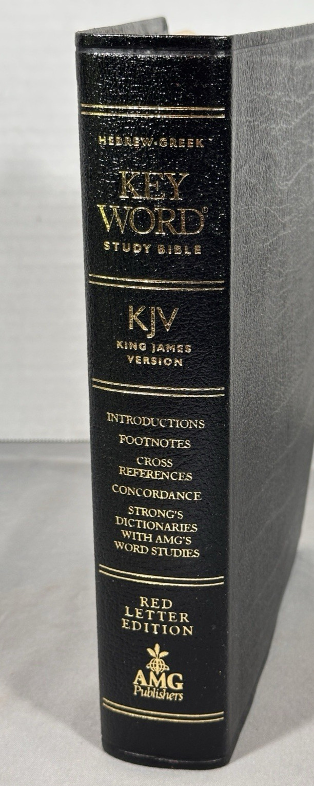 Hebrew Greek Key Word Study Bible KJV Genuine Leather Black AMG Publishers Box