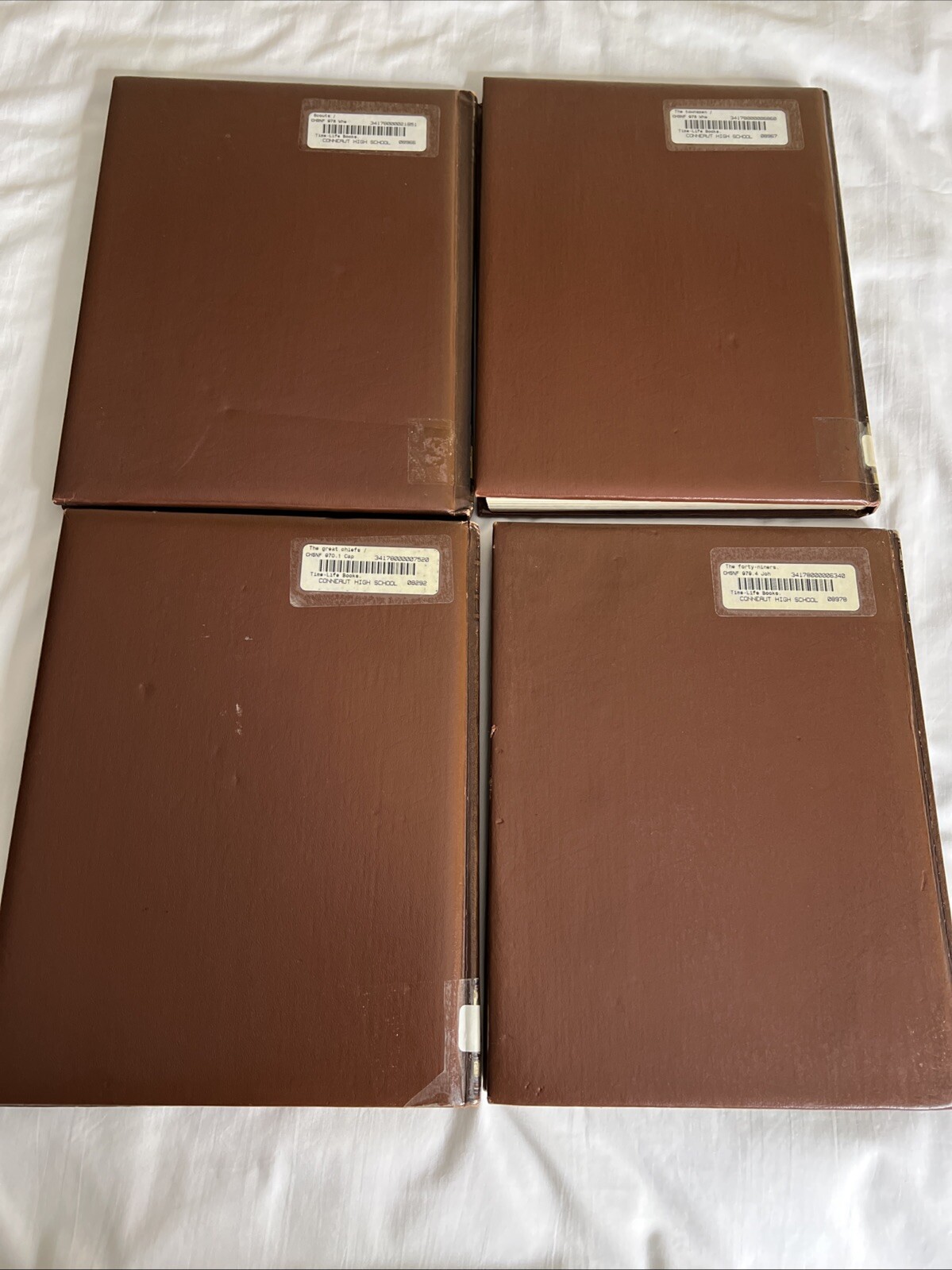 Time Life Books The Old West Series Brown Faux Leather – Lot of 4 Books