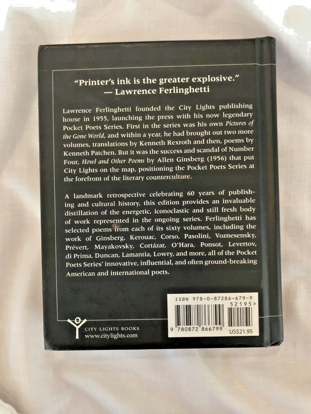 City Lights Pocket Poets Anthology 60th Anniversary ED 1ST ED 2015 JACK KEROUAC