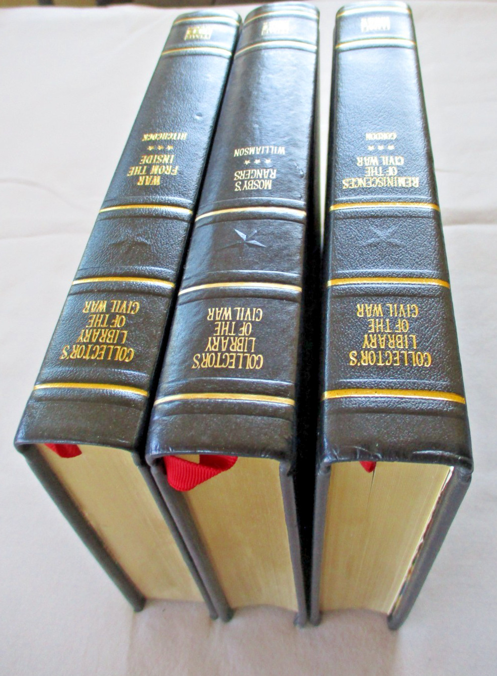 Time Life COLLECTOR’S LIBRARY OF THE CIVIL WAR 3 Volume HC Set LEATHER Nice!