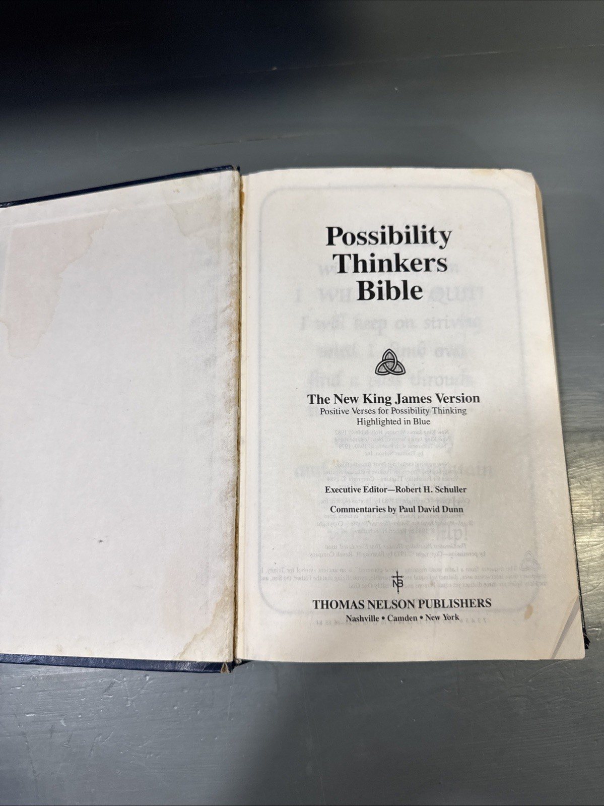 Holy Bible Possibility Thinkers Edition NKJV Robert Schuller 1984 Thomas Nelson