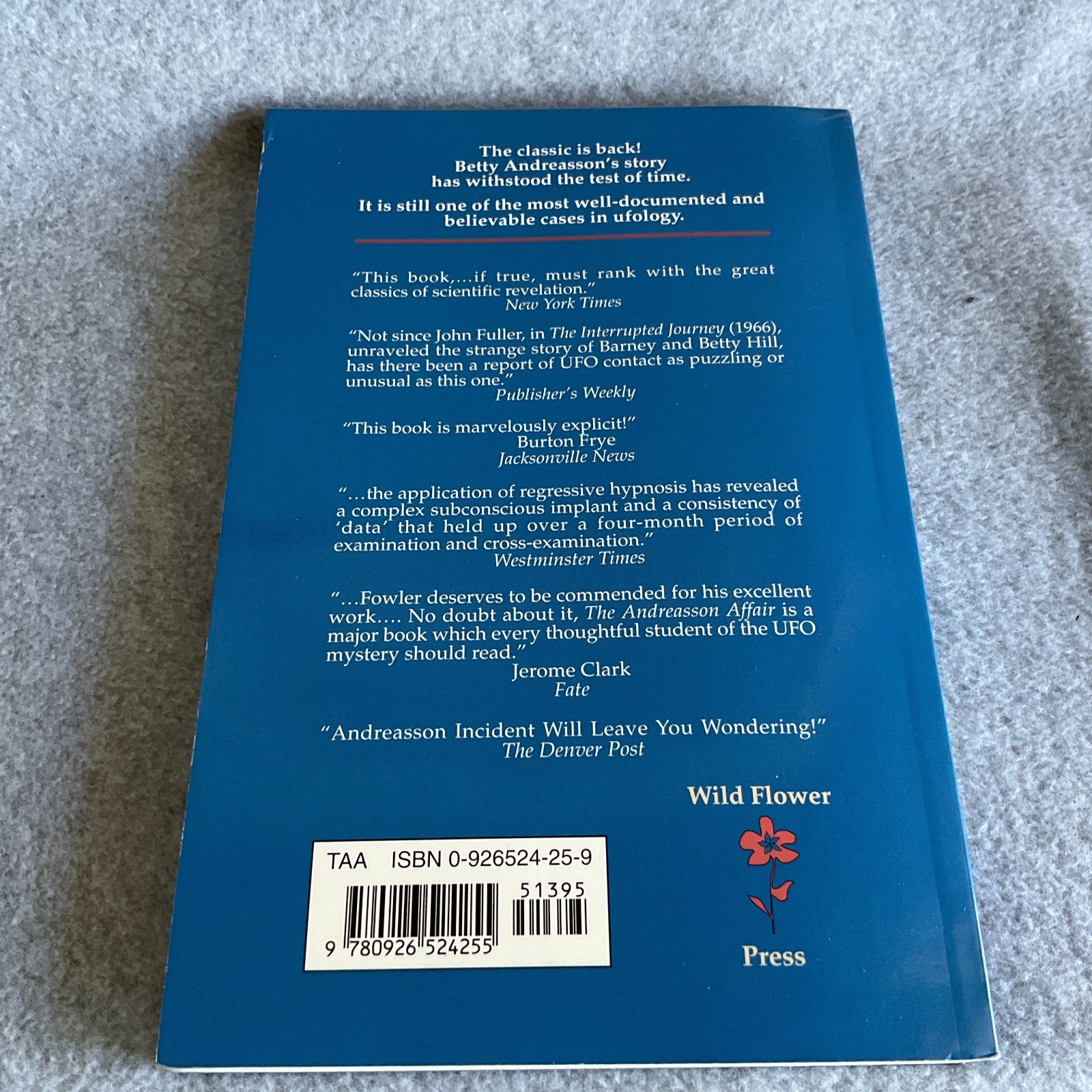 The Andreasson Affair by Raymond E. Fowler 1994 Wild Flower Press UFO Aliens EXC
