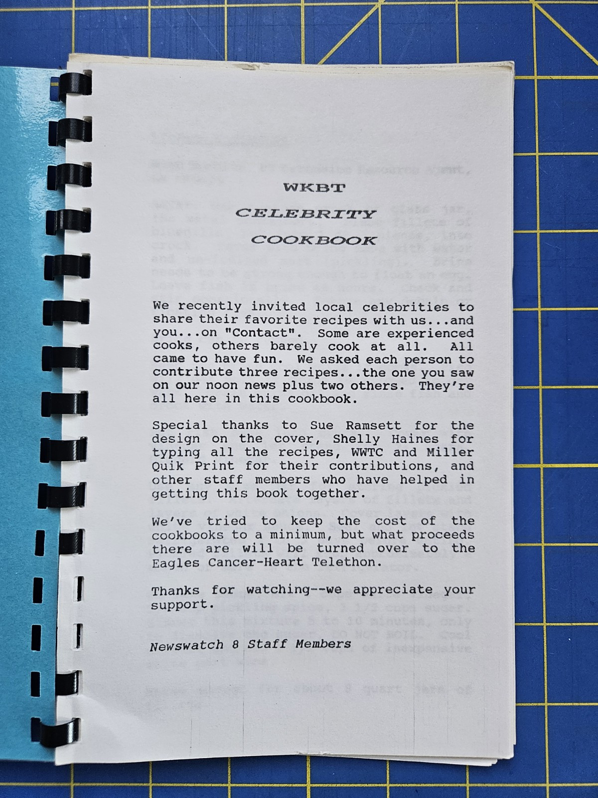 WKBT 8 Newswatch Celebrity Chefs Cookbook 56 Pages Spiral Lacrosse WI Wisconsin