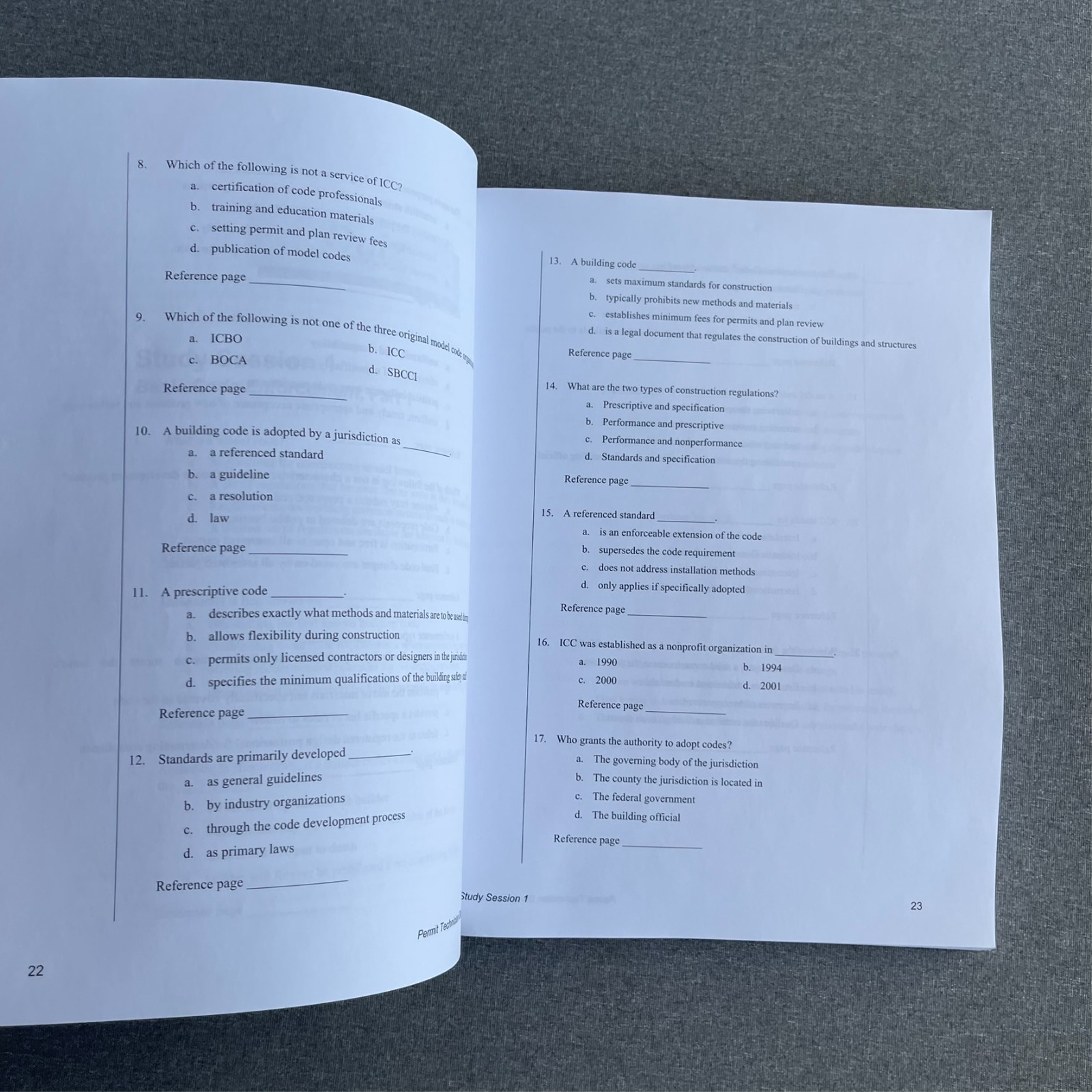 2012 Permit Techician Study Companion by ICC and Study Sessions Paperback