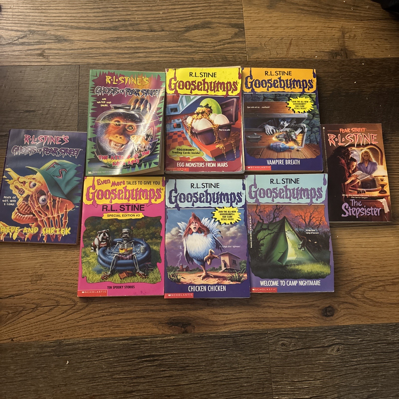 Vintage Goosebumps Books By R.L . Stine Lot of 9 – mixed lot, various condition