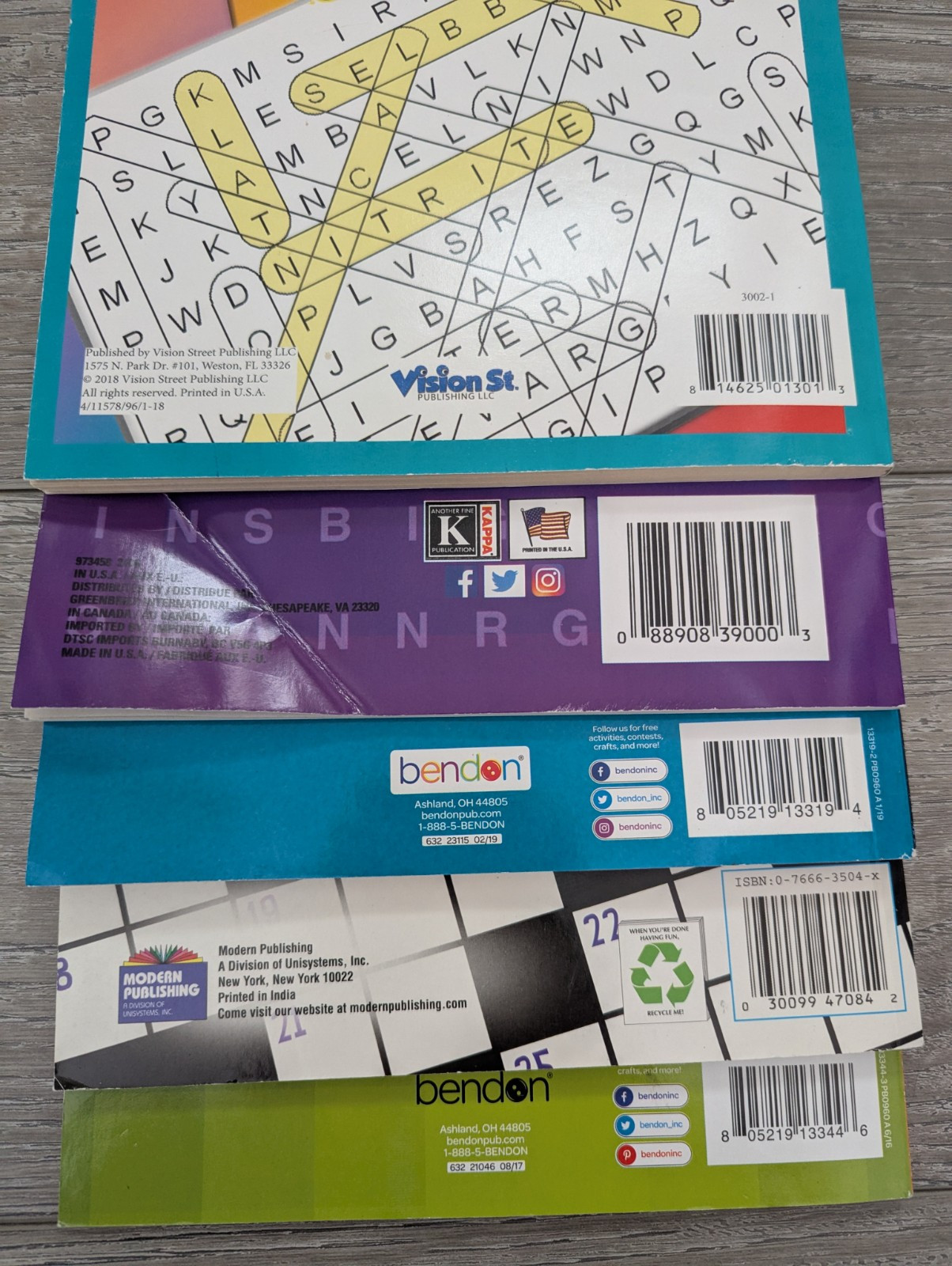 Crossword Puzzles Large Print Kappa Bendon Vision St Modern Lot Of 5 NOS