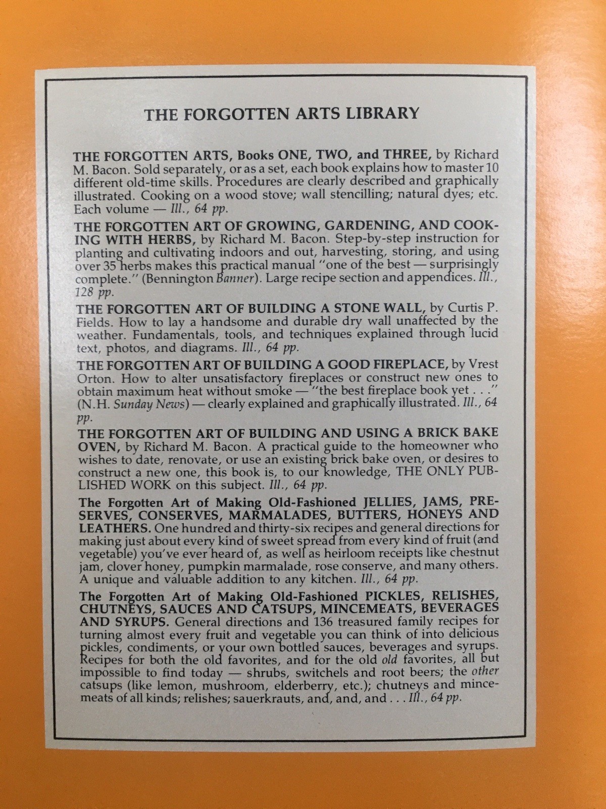 The Forgotten Arts Yesterday’s Techniques Set 4 Books Yankee 1979 2nd Printing