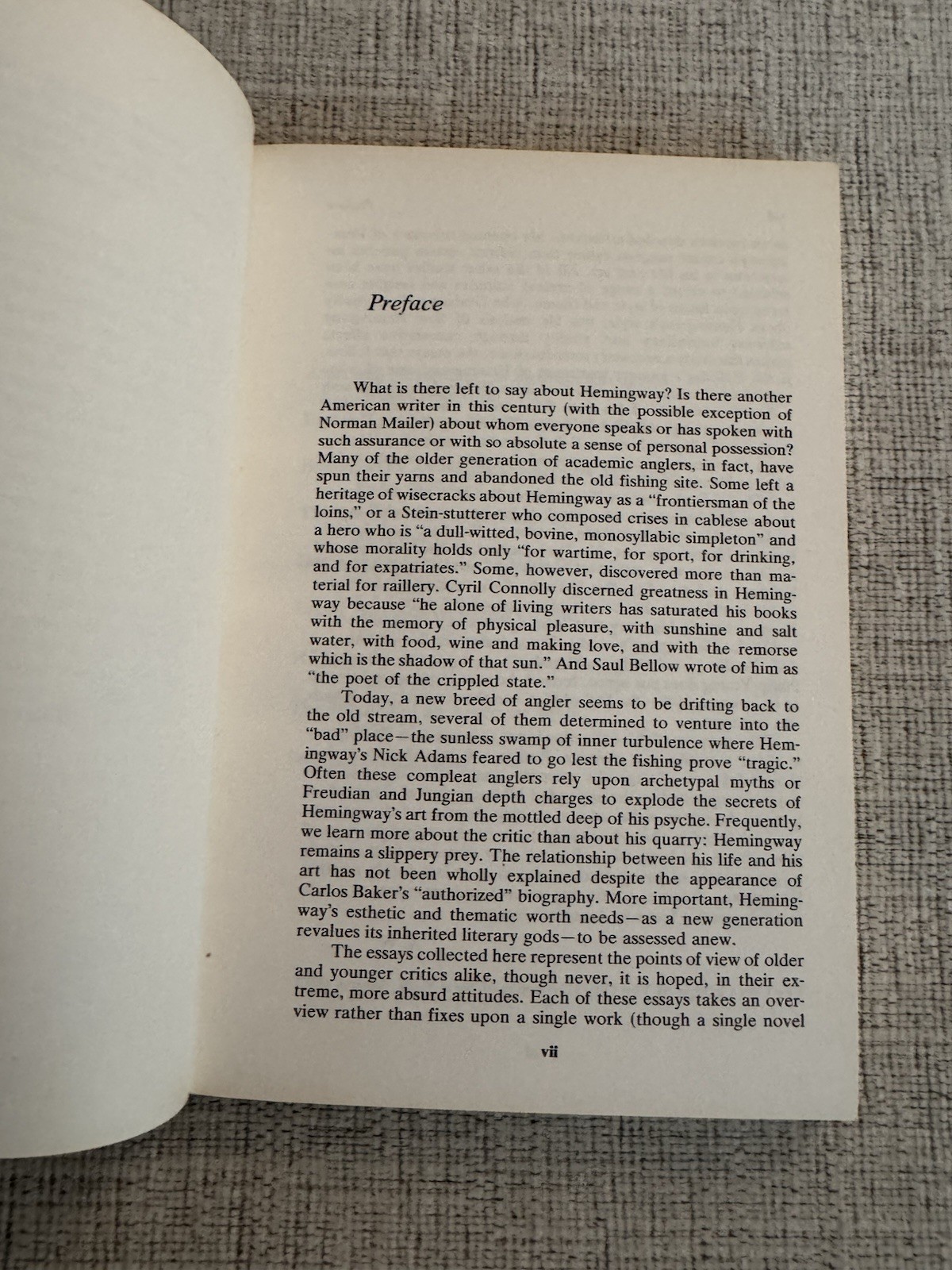 Ernest Hemingway Criticism Waldhorn McGraw Hill PB Vintage Lit Study