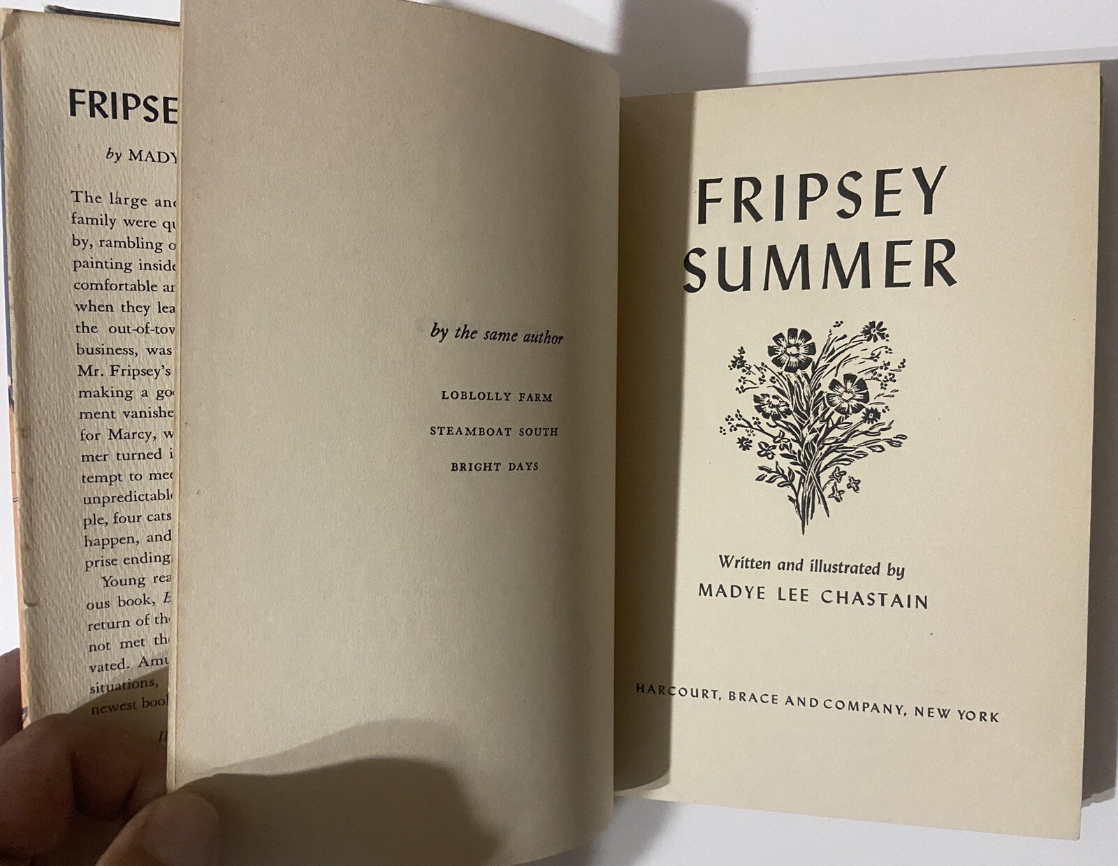 Fripsey Summer by Madye Lee Chastain (1953 1st Hardcover)