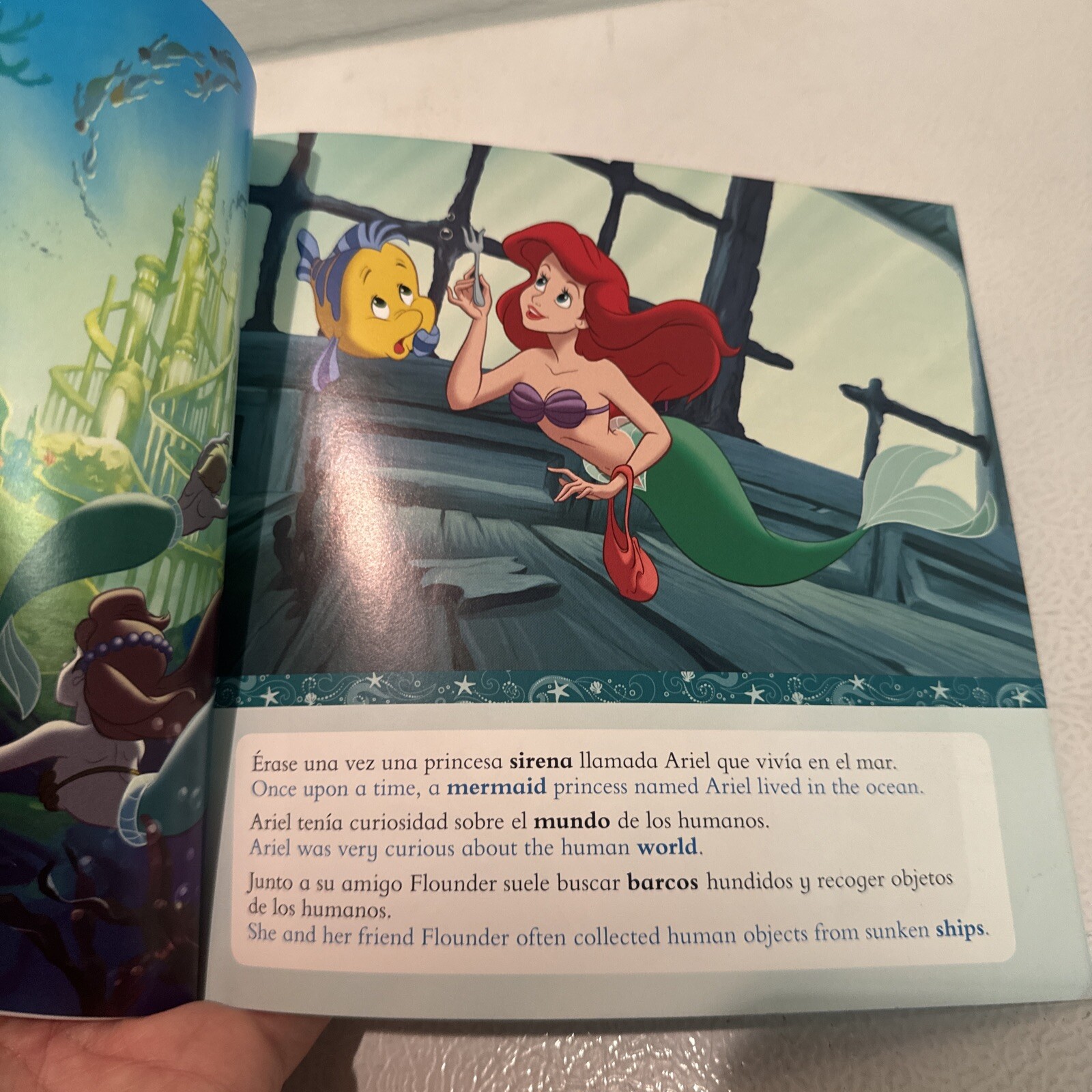 Disney The Little Mermaid: Movie Storybook Libro basado English Spanish BuzzPop