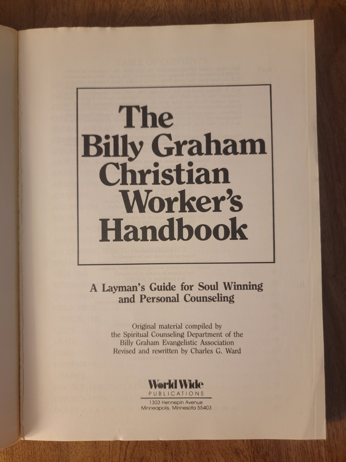 The Billy Graham Christian Worker’s Handbook: A Layman’s Guide for Soul Winning