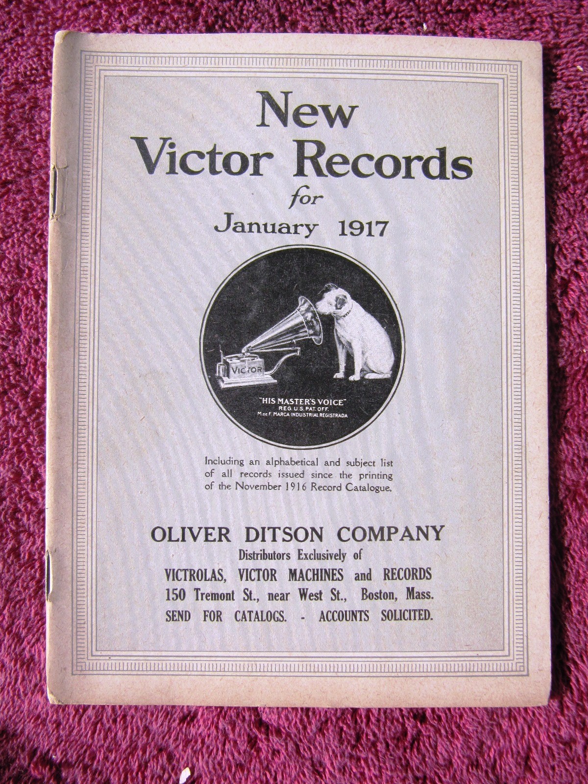 1917 Amelita Galli Curci DEBUT New VICTOR RECORDS Jan Victrola Supplemen CATALOG
