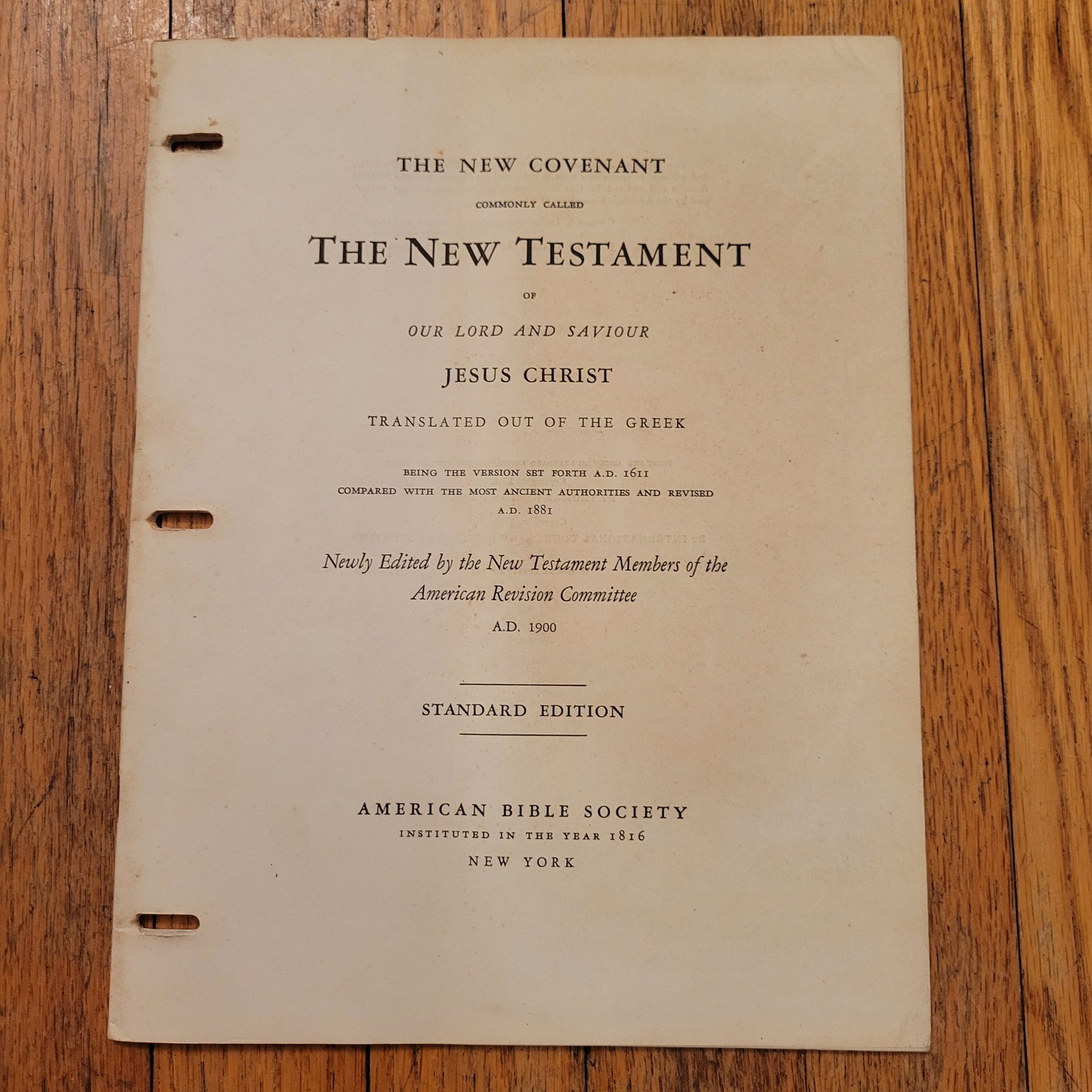 American Bible Society New Testament Wide Margin Loose Leaf Pages INCOMPLETE
