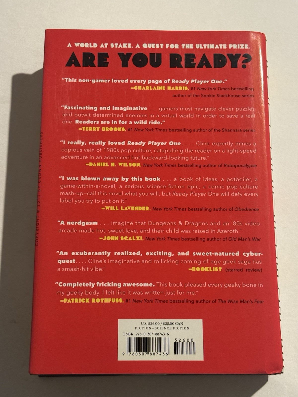 ERNEST CLINE SIGNED READY PLAYER ONE BOOK AUTOGRAPHED FIRST EDITION RARE BAS COA