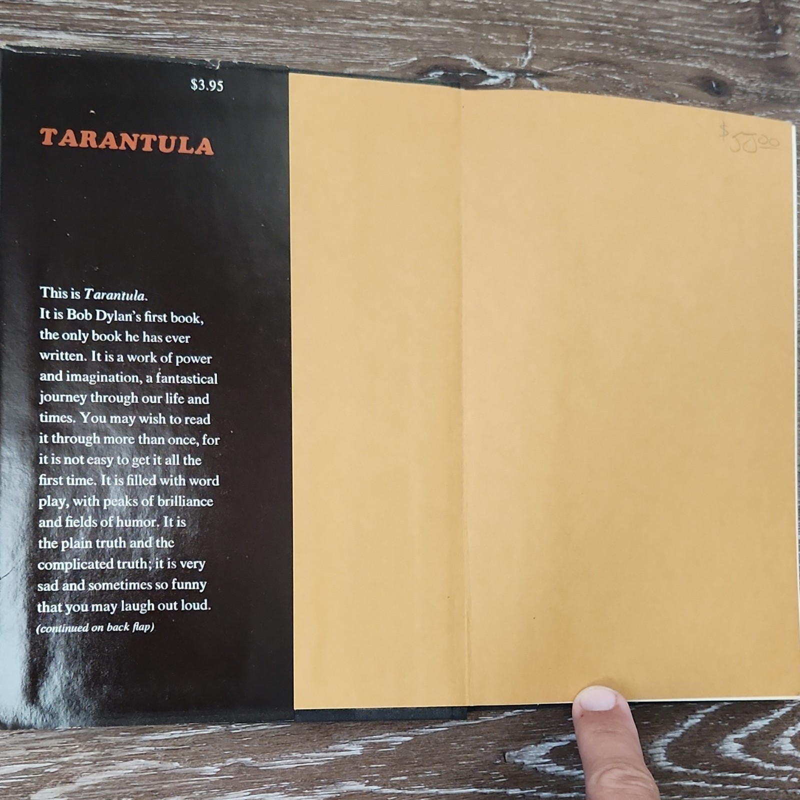 Bob Dylan Tarantula Hardcover w/ Dust Jacket 1971 2nd Printing Macmillan NY