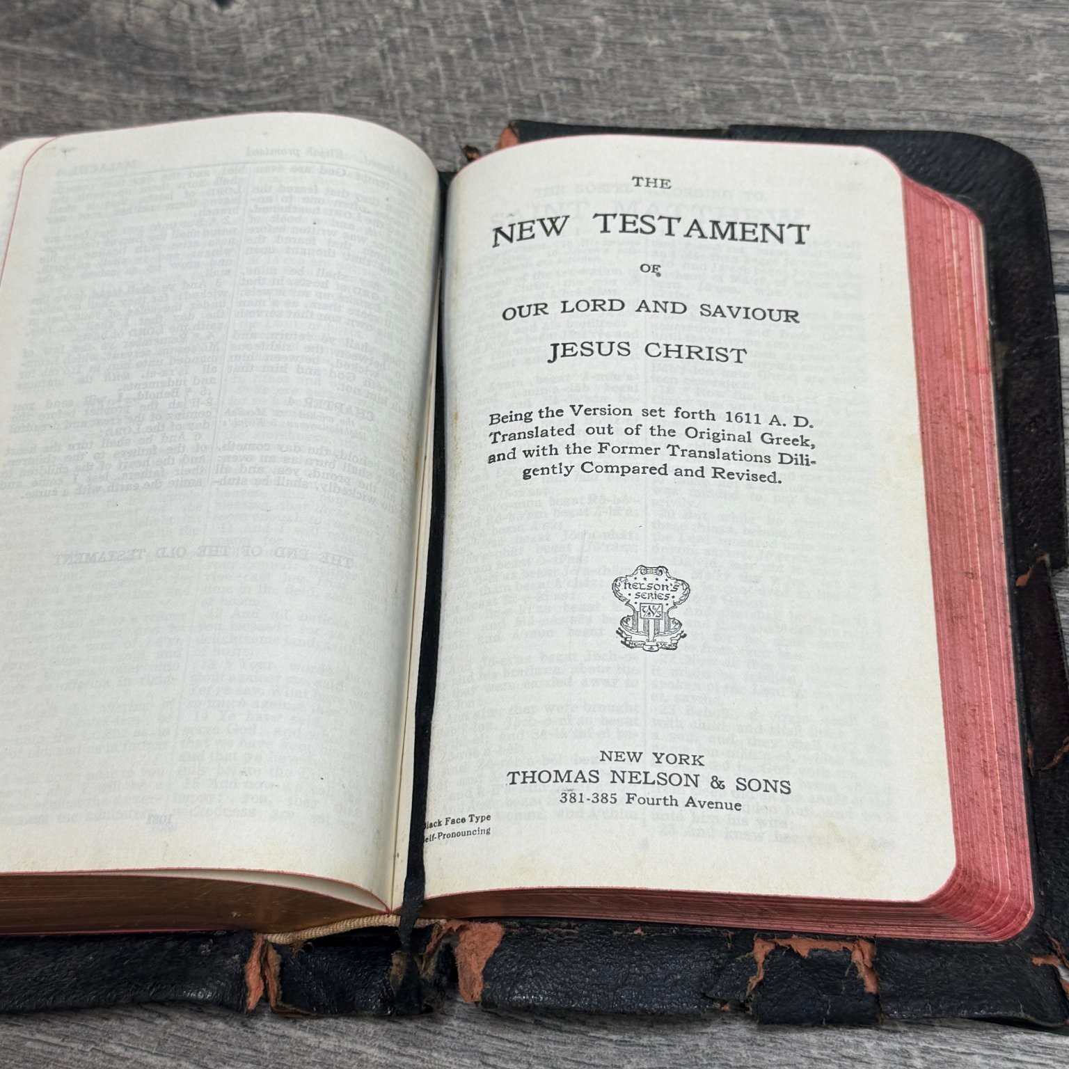 Holy Bible KJV With Helps Pronouncing Nelson 1930’s Black Face Type Color Maps