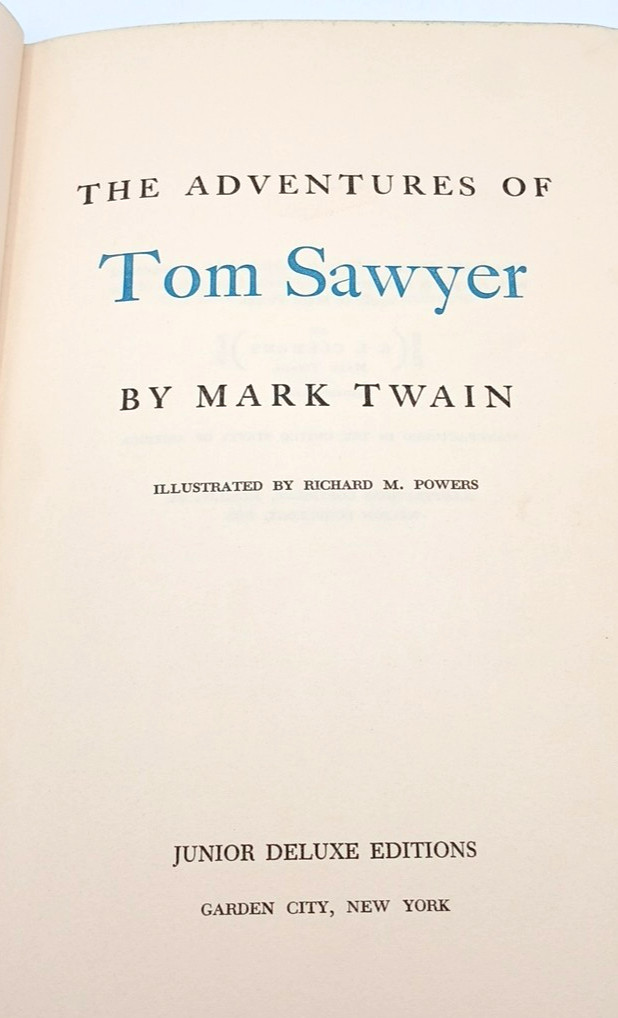 VTG Tom Sawyer Mark Twain Junior Deluxe Edition Hardcover1956 Illustrated