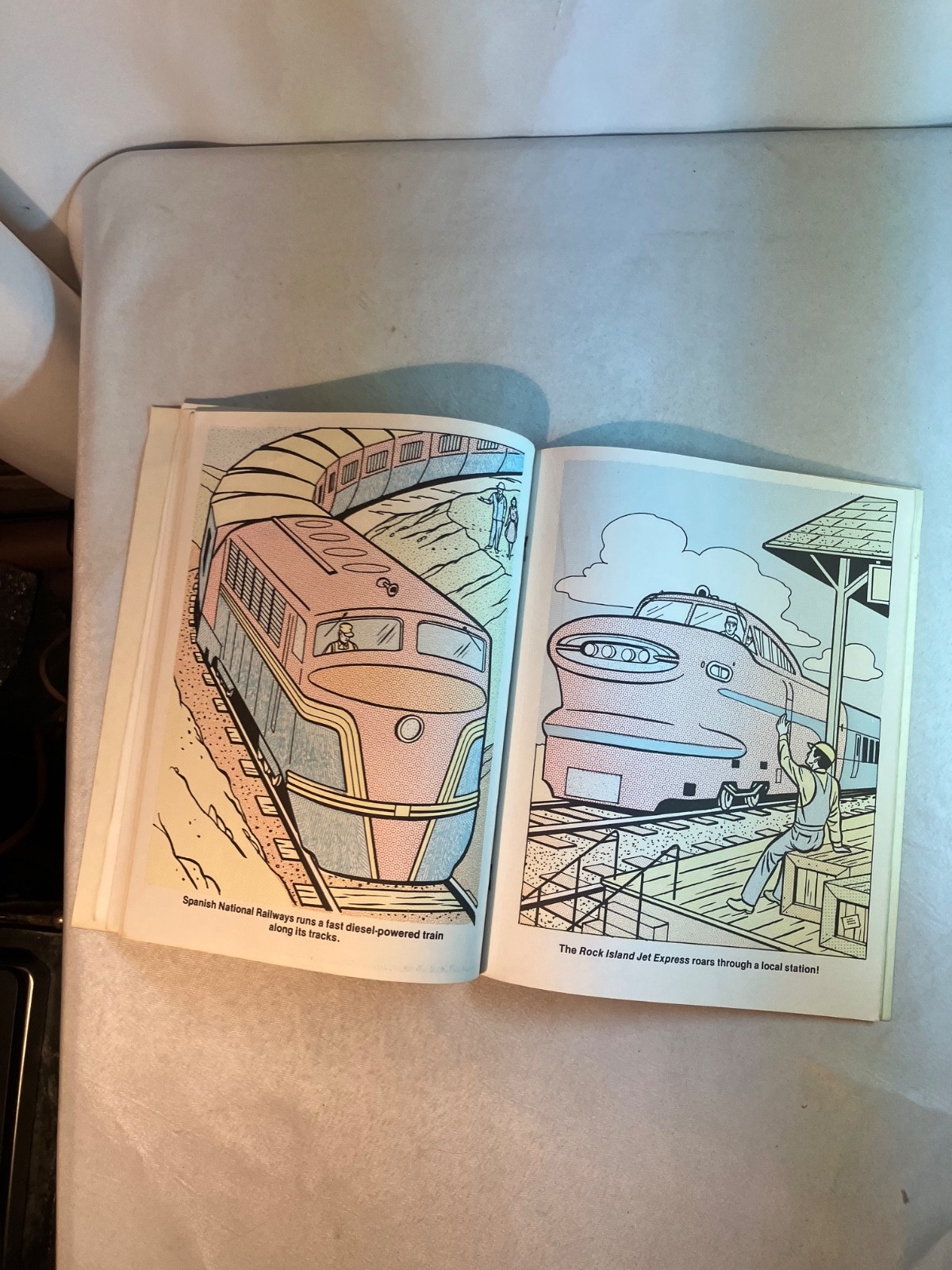 1983 Revell Paint With Water Coloring Book Super Trains Unused