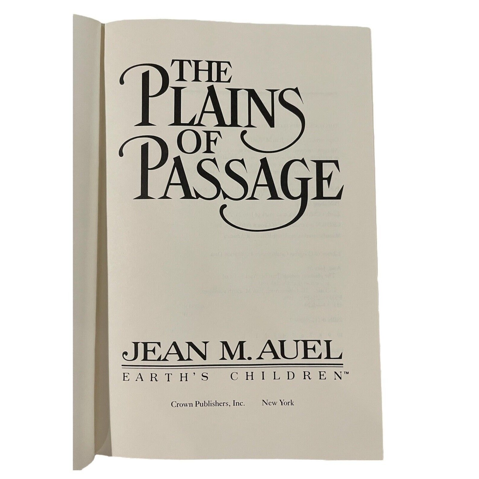 Earth’s Children Ser.: The Plains of Passage by Jean M. Auel (1990, Hardcover)