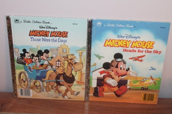 New Vintage Little Golden Book Mickey Mouse Heads for the Sky & Those were Days