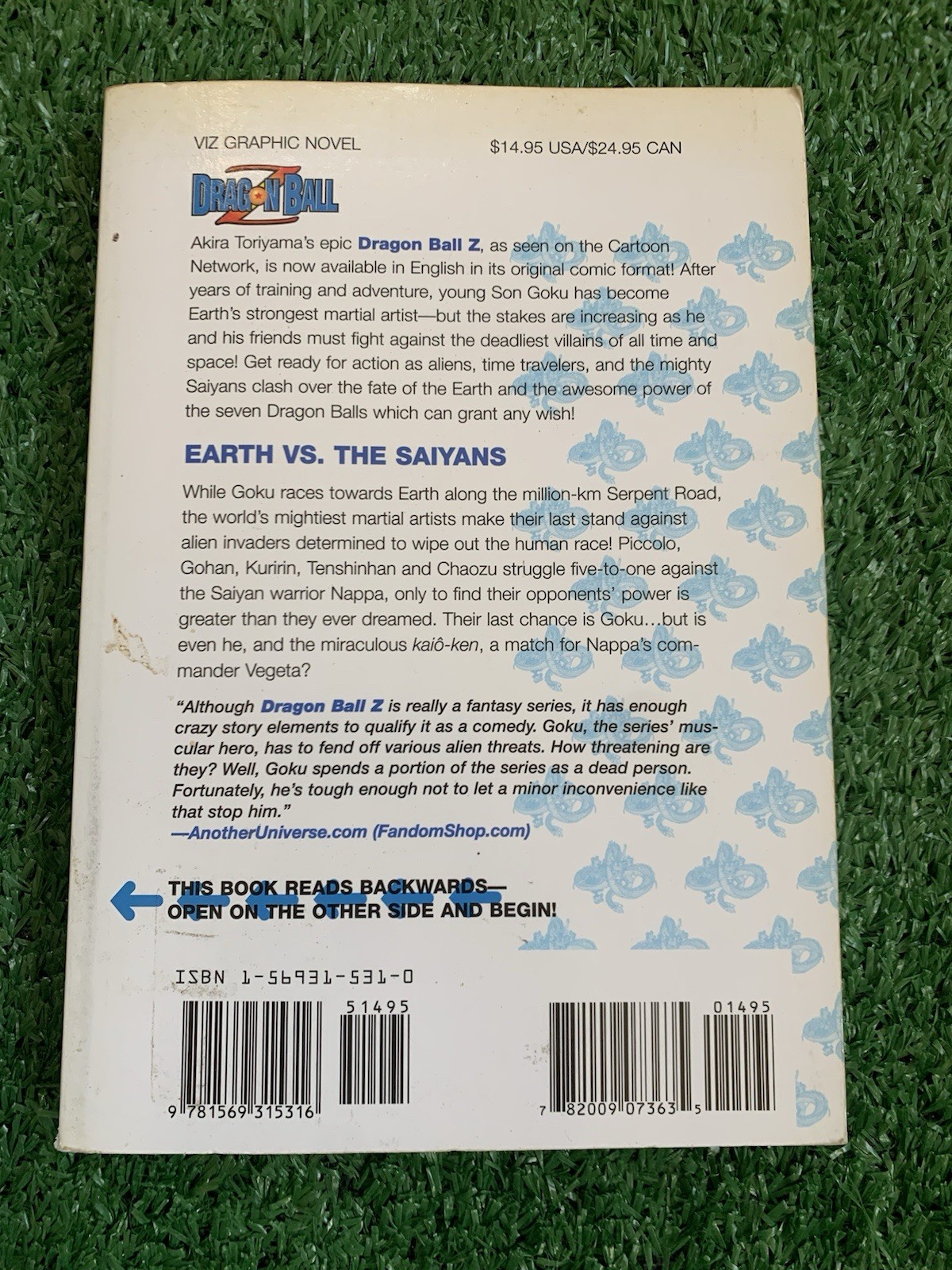 Dragon Ball Z Vol. 3 Earth vs TheSaiyans Akira Toriyama 2001 VIZ Novel 1st Print