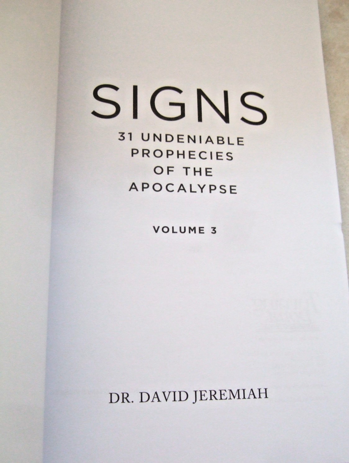 DR. DAVID JEREMIAH HC BOOK, STUDY GUIDES 1&3 + 31 LESSONS THE BOOK OF SIGNS