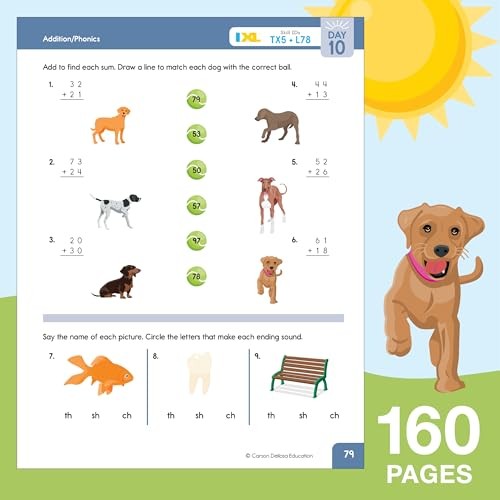 Summer Bridge Activities Workbook 1st to 2nd Grade Learning Fun 160 Pages