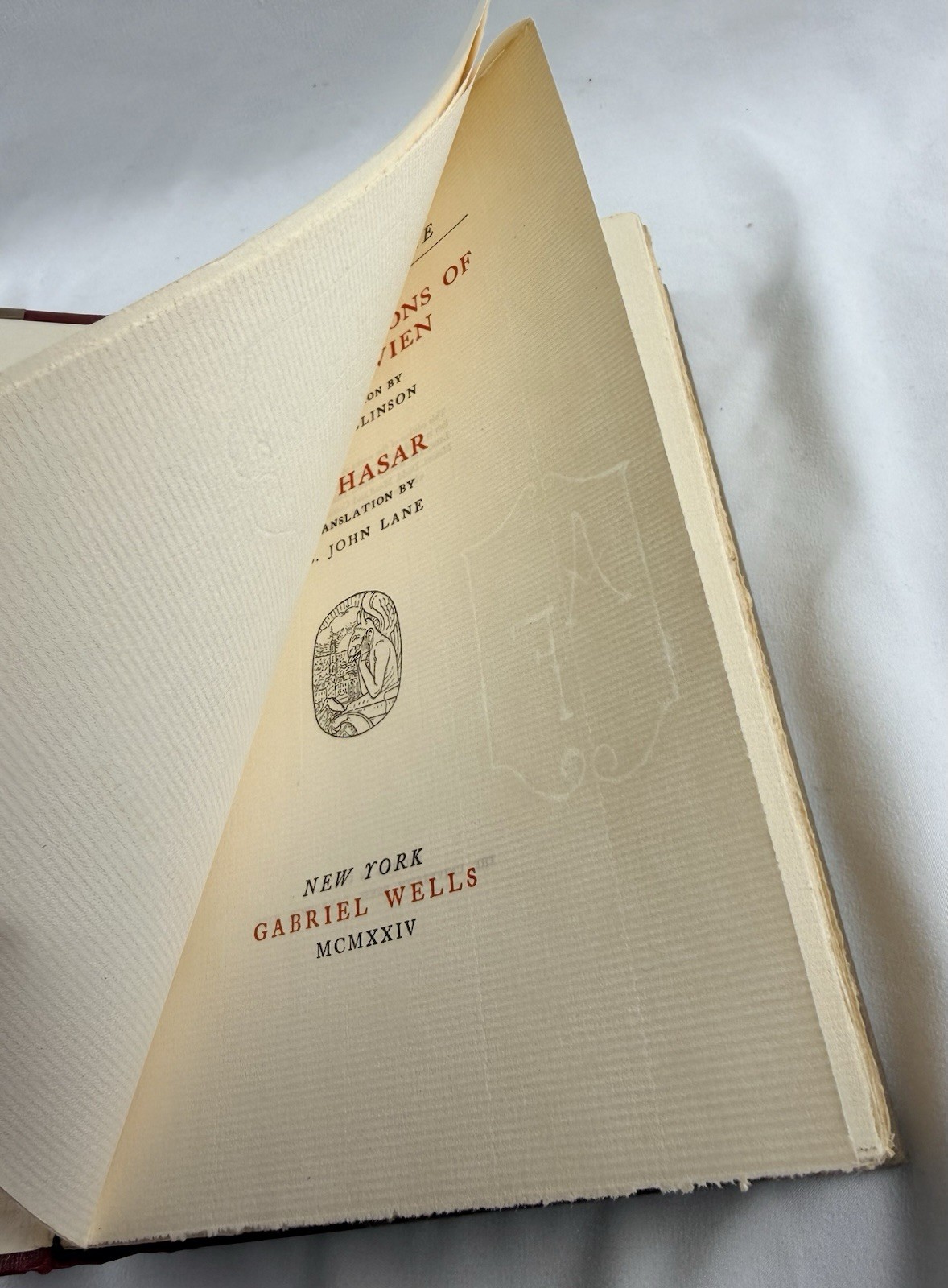 1924 The Works of Anatole France Vol X Jean Servien Balthasar Autograph Ed Wells