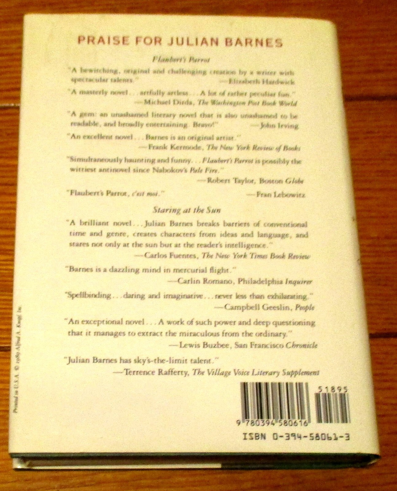 1989 „A History of the World in 10 1/2 Chapters by Julian Barnes SIGNED H/C D/J