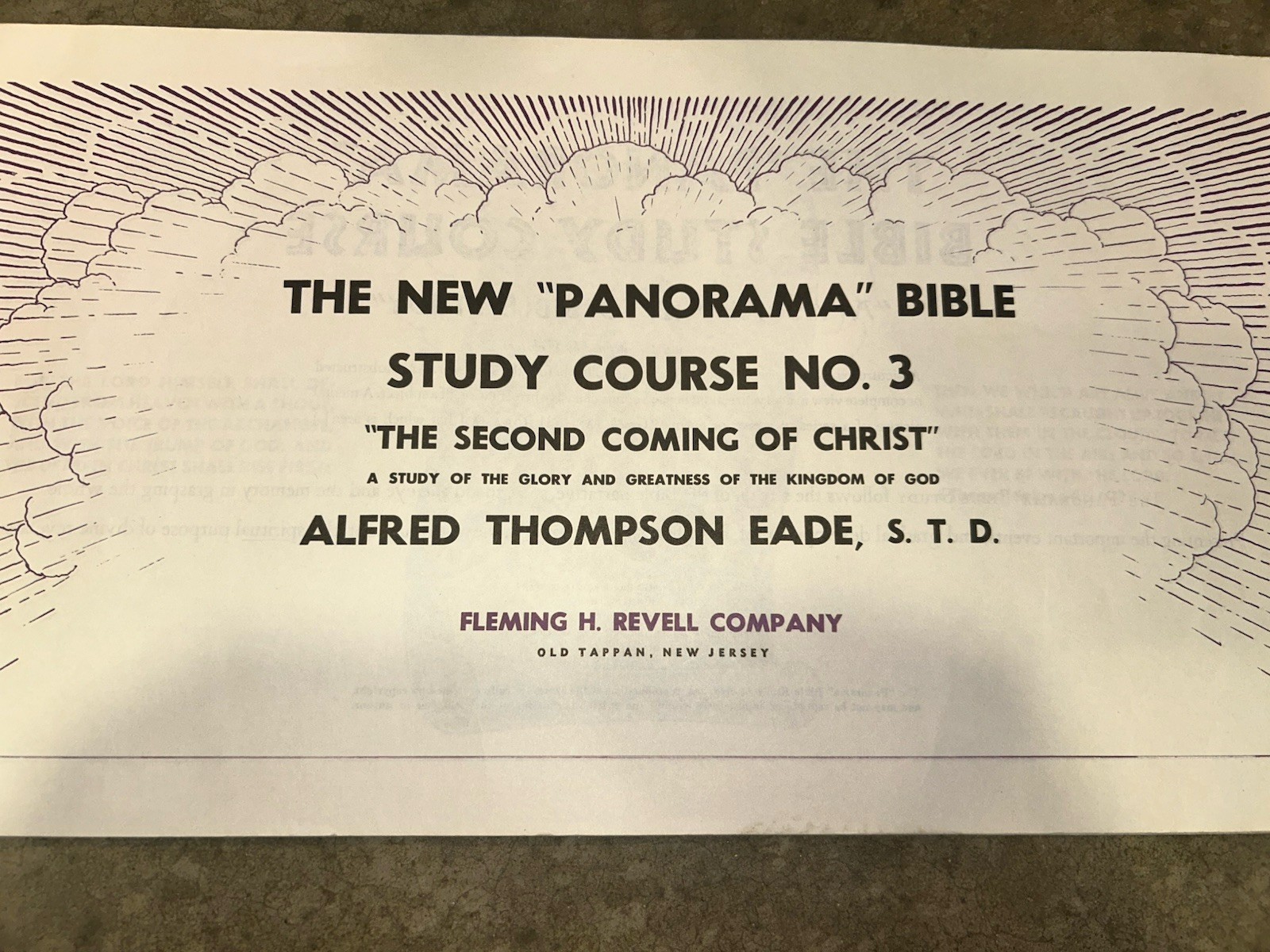 The Second Coming of Christ Panorama Bible Study Course 3 Alfred T. Eade 1966