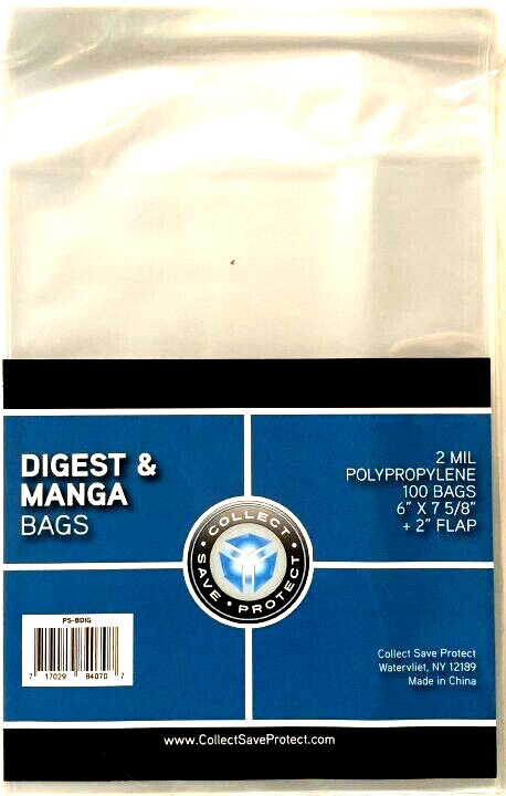 100 MANGA BAGS ANIME / READERS DIGEST / TV GUIDE COLLECTOR BAGS FREE SHIPPING