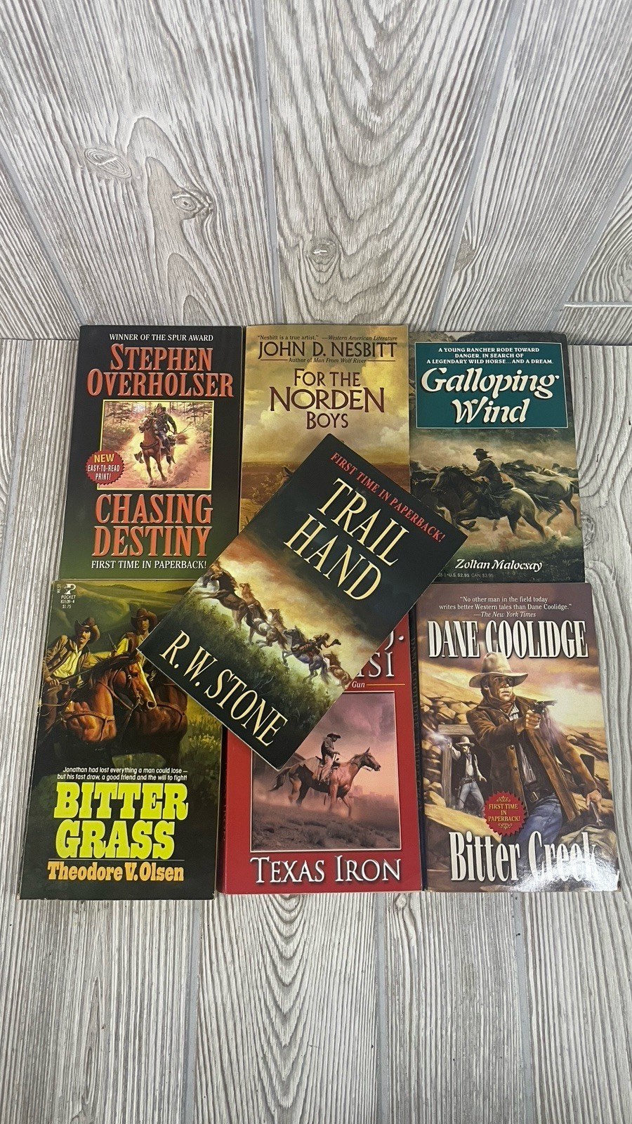 Western Action Adventure Lot of 7 Paperback Stone Coolidge Randisi Olsen Nesbitt