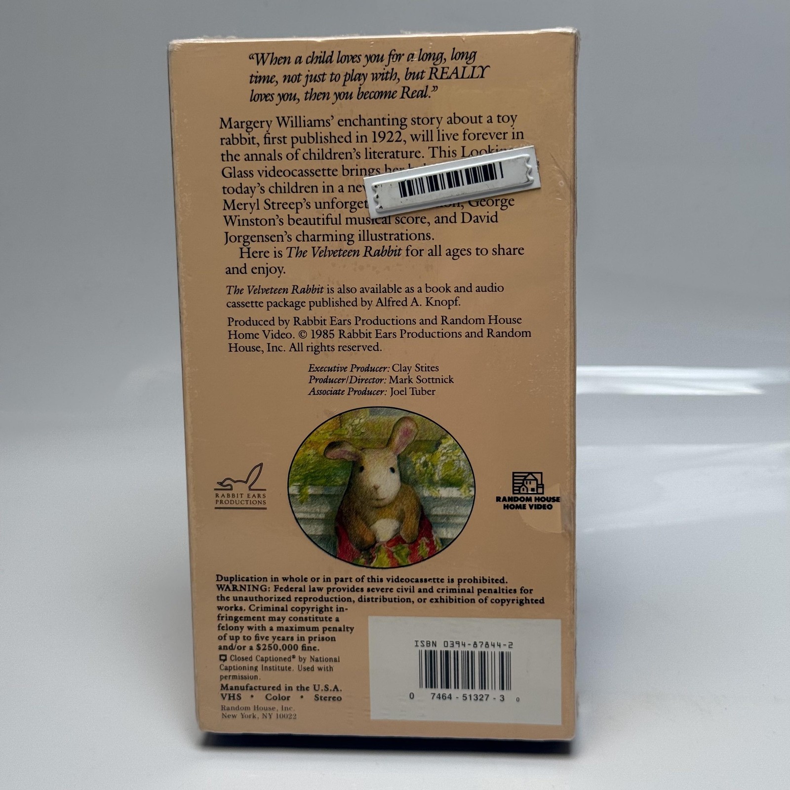 Vintage Velveteen Rabbit VHS Sealed Narrated by Meryl Streep 1985 Kids Classic