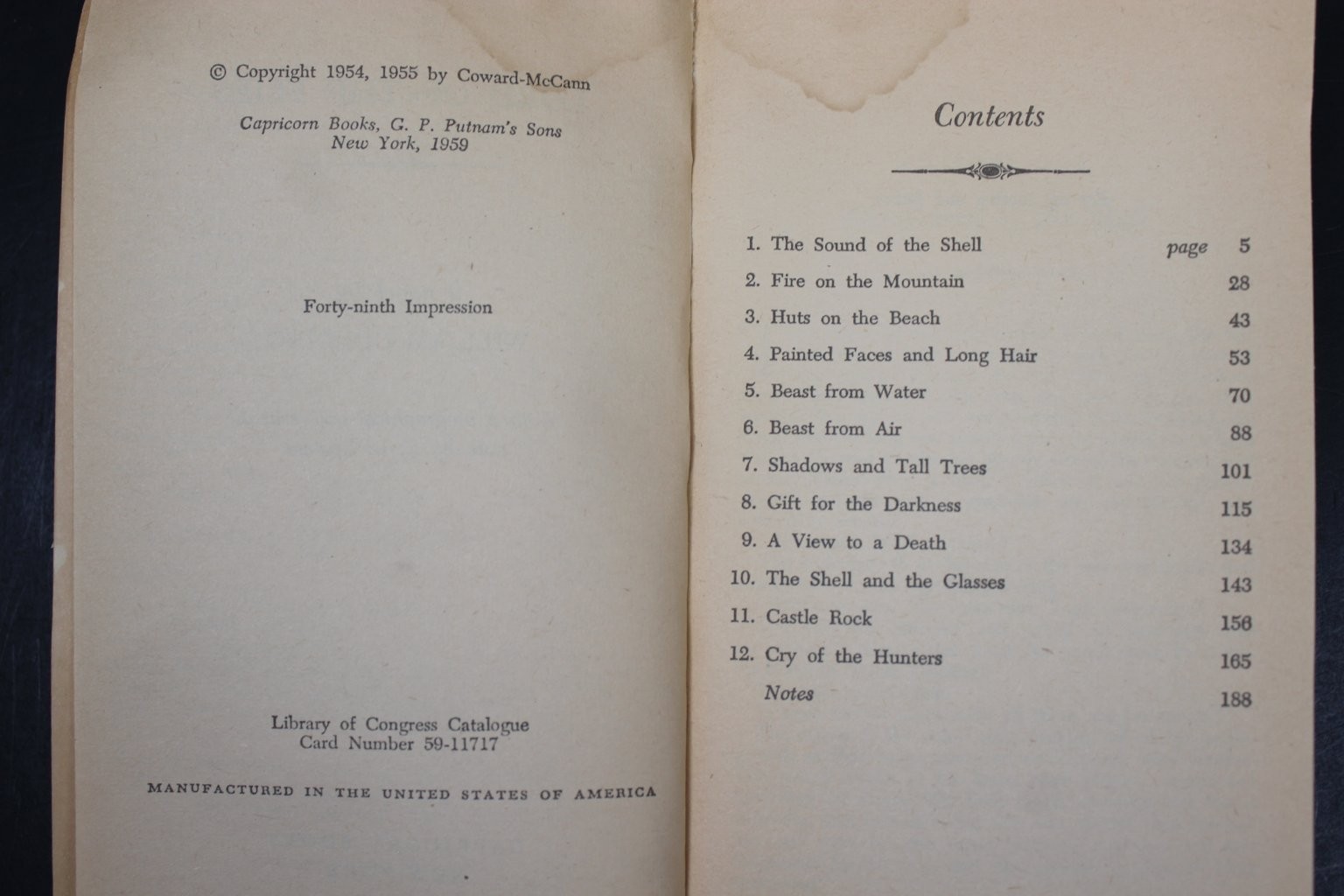 Lord of the Flies William Golding 1959 49th Imp. Capricorn Books Classic Novel