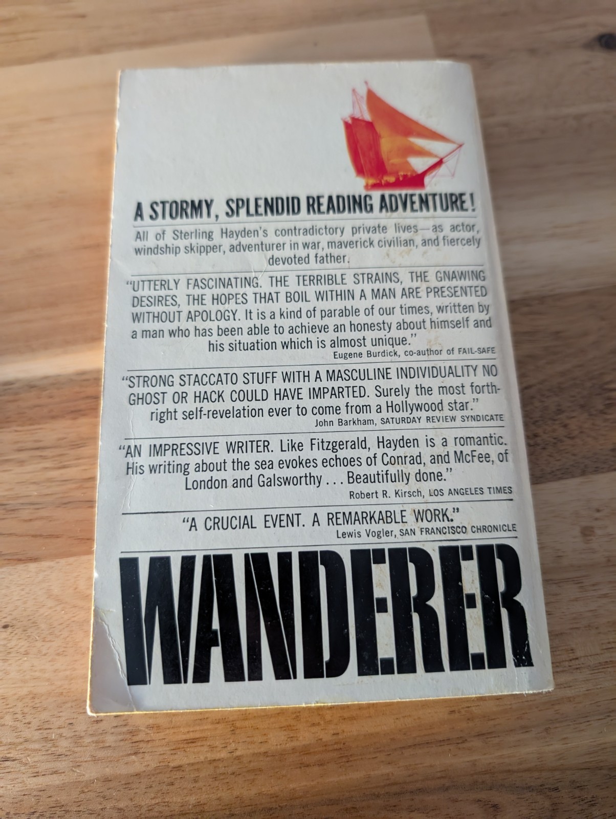 Wanderer Sterling Hayden 1964 Bantam Edition Memoir Autobiography Paperback Book