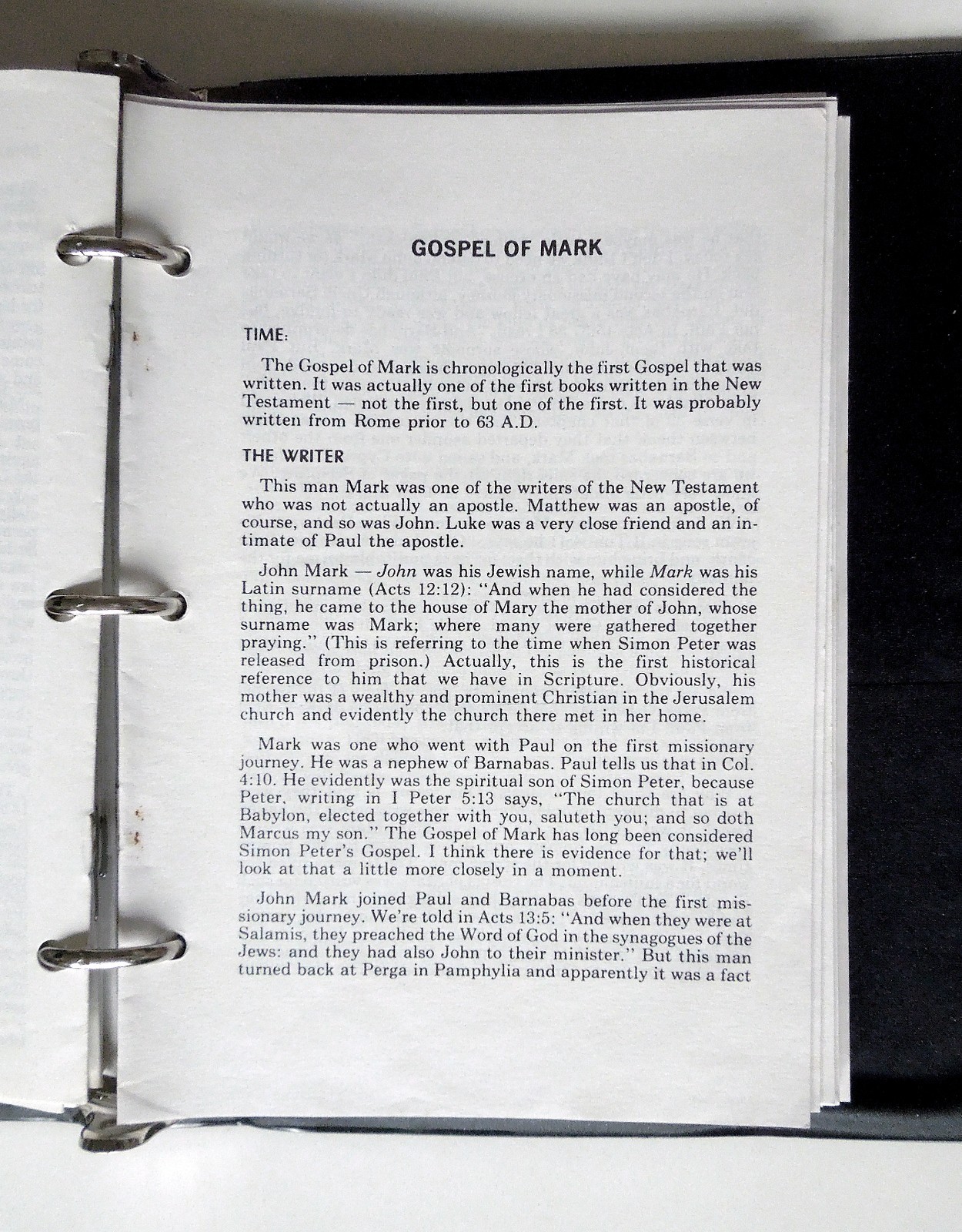 J. Vernon McGee’s Notes on the Holy Bible (partially complete, w/binder)
