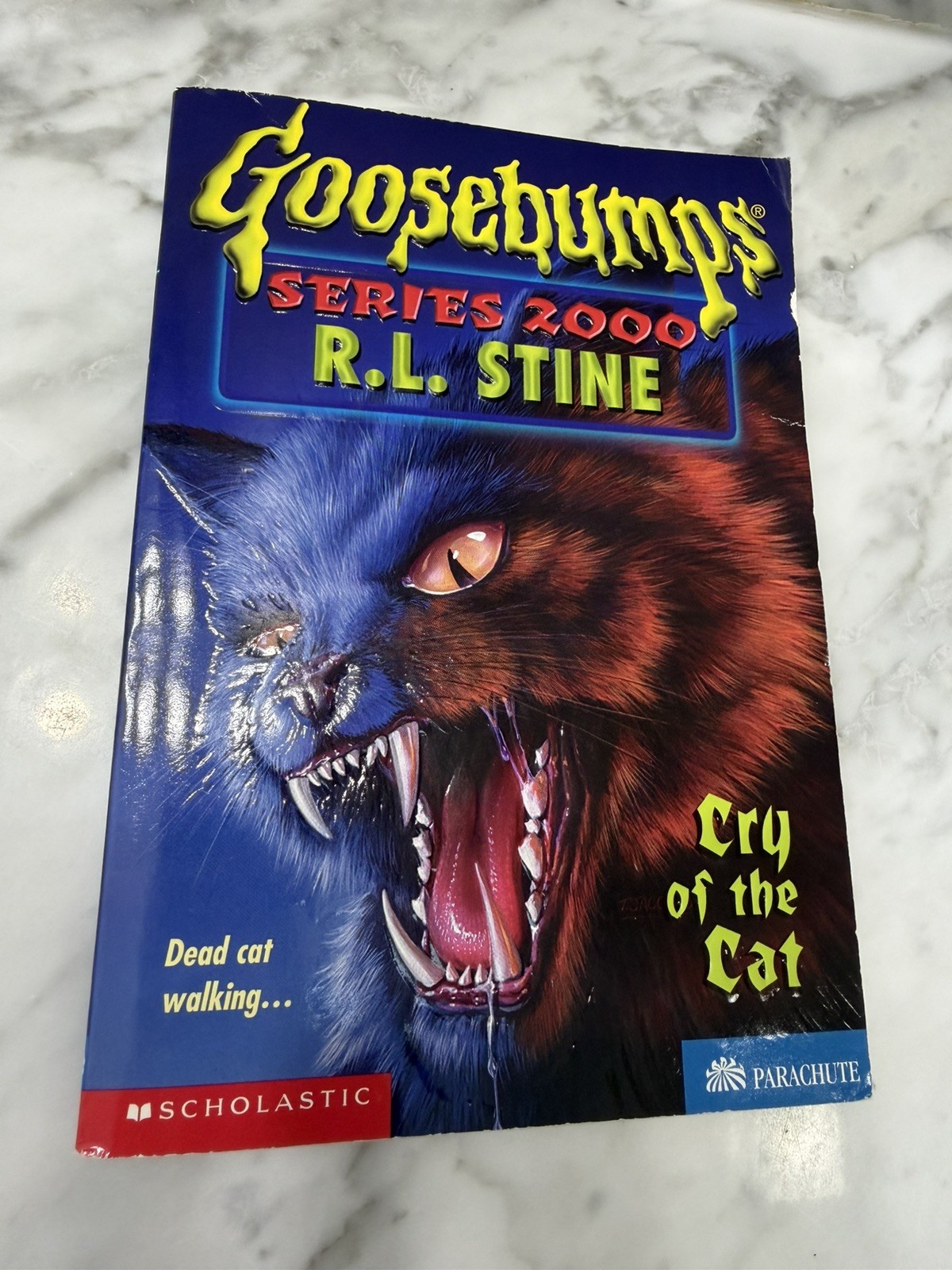 w/ DECAL INSERT 1st Print #1 Cry of the Cat Goosebumps Series 2000 Book RL Stine