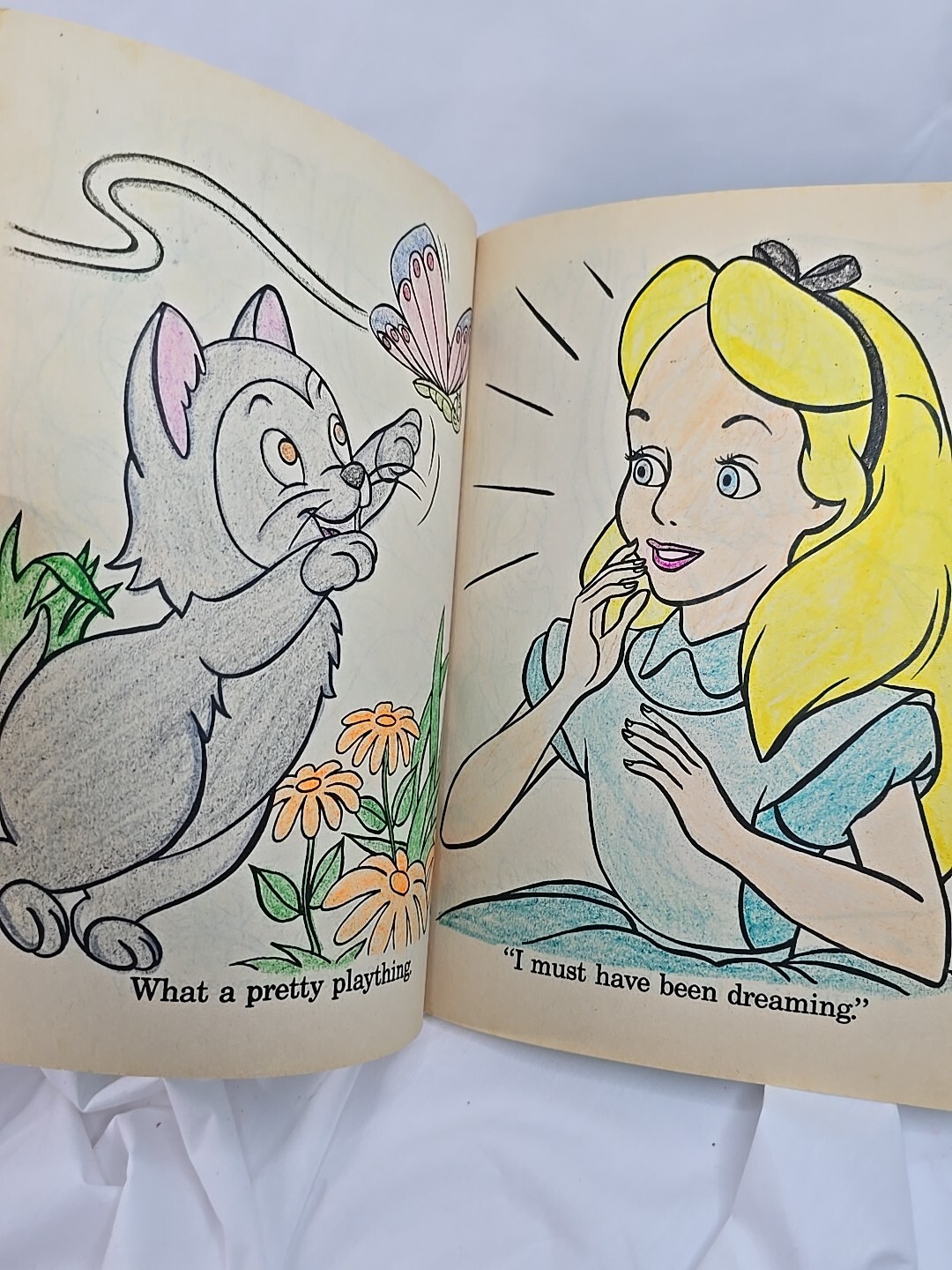 Alice In Wonderland Coloring Book Walt Disney Has Pages Colored In Vintage