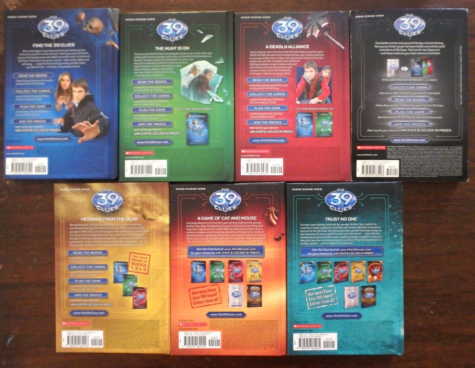 39 Clues Books 1-6, 1 unopened card pack for 1-3 BKST14