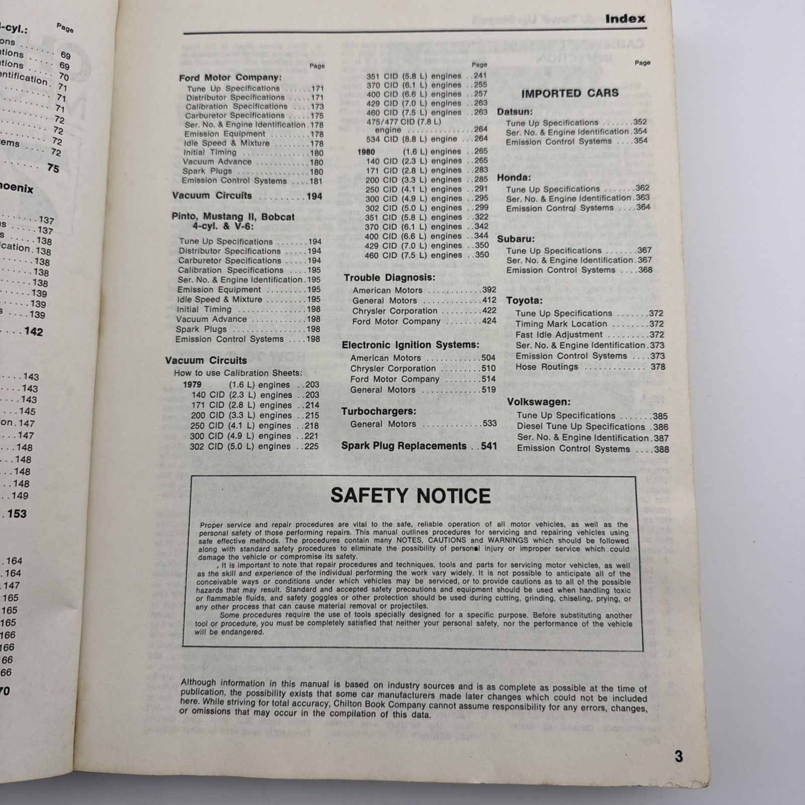 Chilton Mechanics Handbook Volume 7 Emission Diagnosis Tune-Up Vacuum Diagrams 1