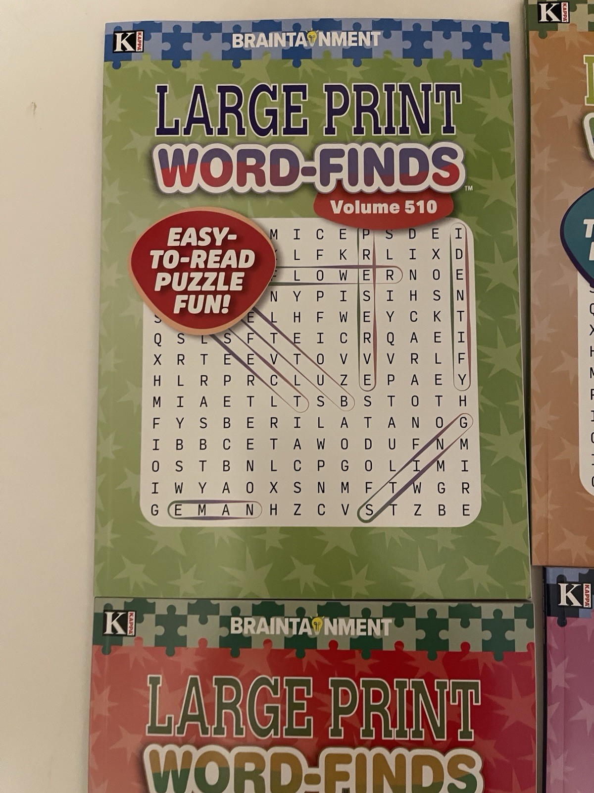 Lot Of 6 Kappa Large Print Word Search Word-Finds Books NEW Free Shipping