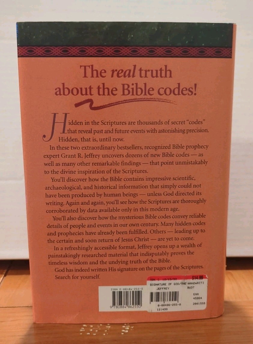 Signature of God/The Handwriting of God by Grant R Jeffrey (1999, Hardcover) VG!