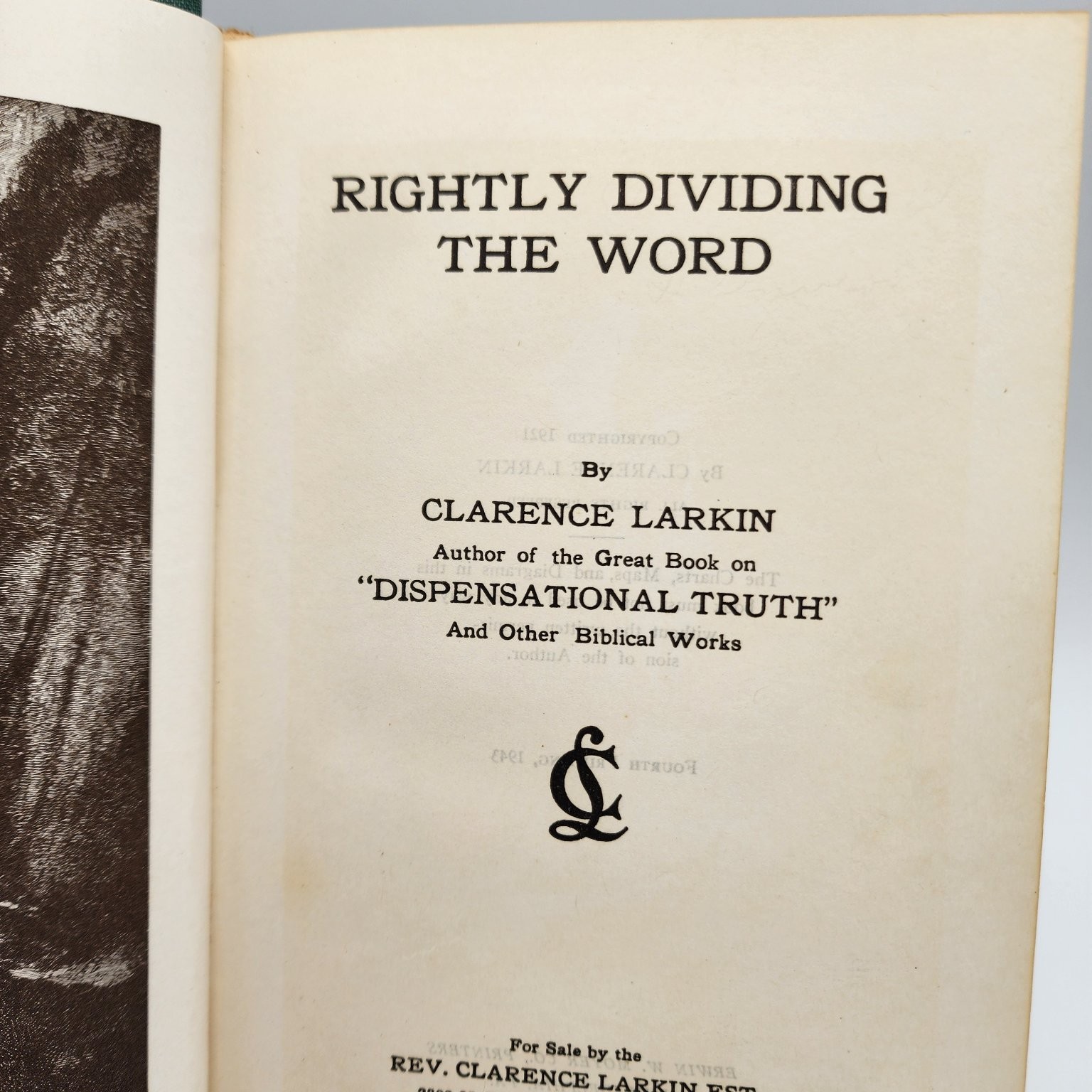 Rightly Dividing The Word Clarence Larkin 1943 4th Printing Biblical Theology