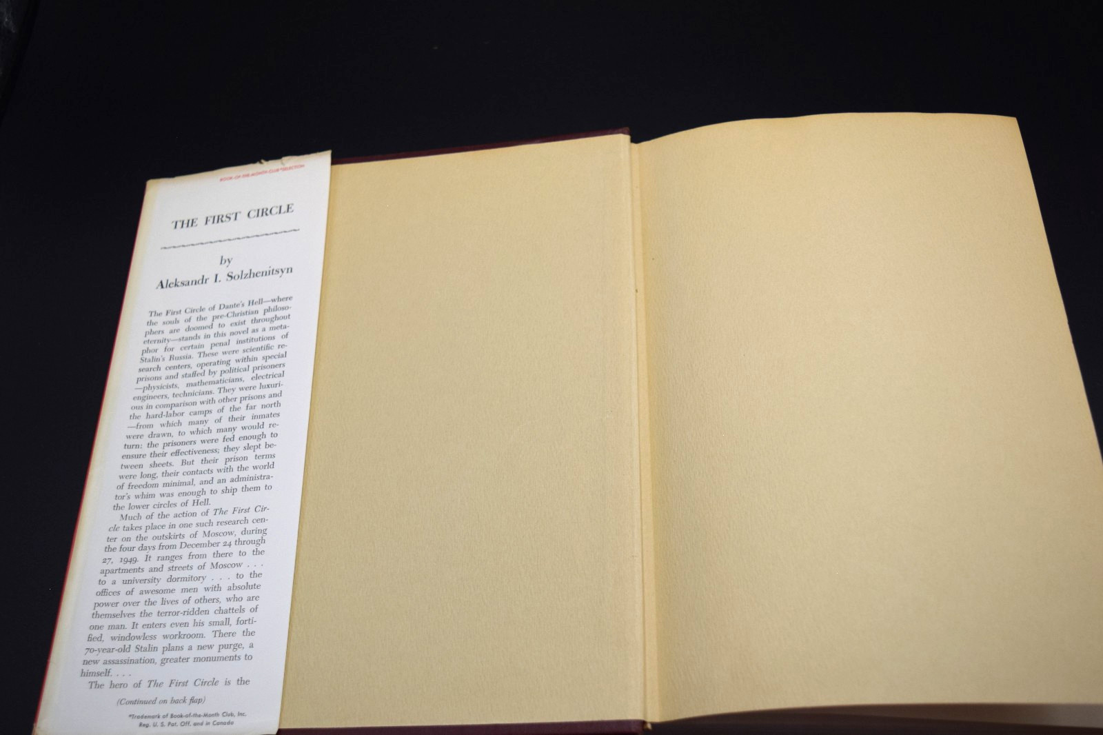 The First Circle Aleksandr I. Solzhenitsyn 1968 Stated First Edition HC/ DJ