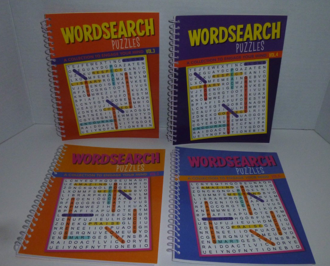 Lot of 4 Vision St. Word Search Puzzle Books – Vol. 3, 4, 5 & 6 – Brand New!!