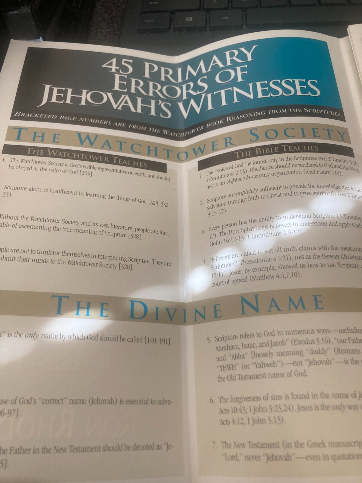JEHOVAH’S WITNESSES; WHAT YOU NEED TO KNOW QUICK REFERENCE GUIDE BOOKLET