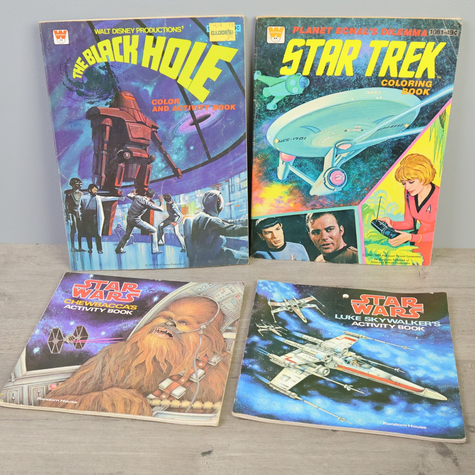 Vintage Coloring Book Lot Star Wars Batman Superman Star Trek Whitman 1970s 80s