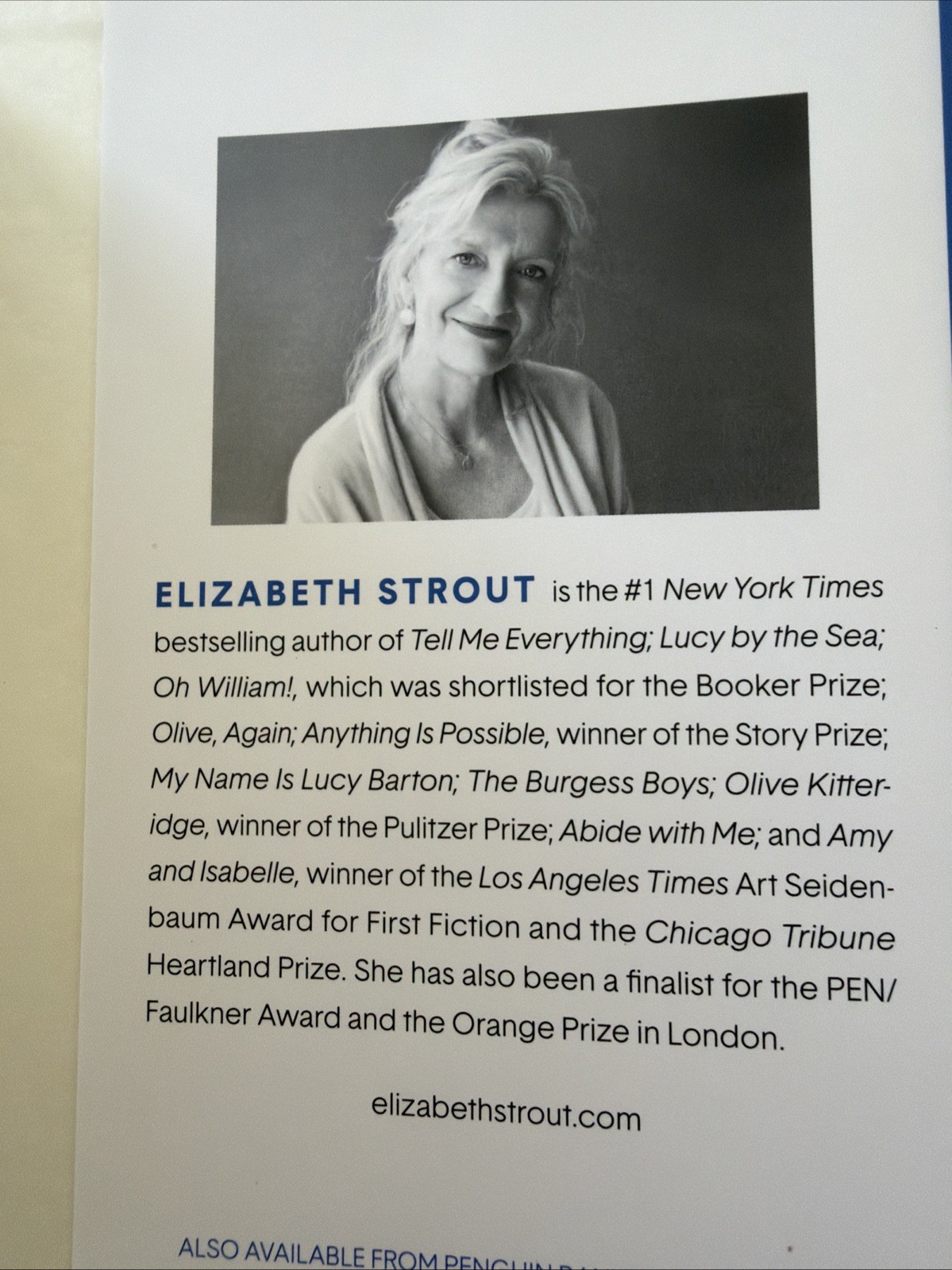 Elizabeth Strout The Things We Never Say (Hardback)