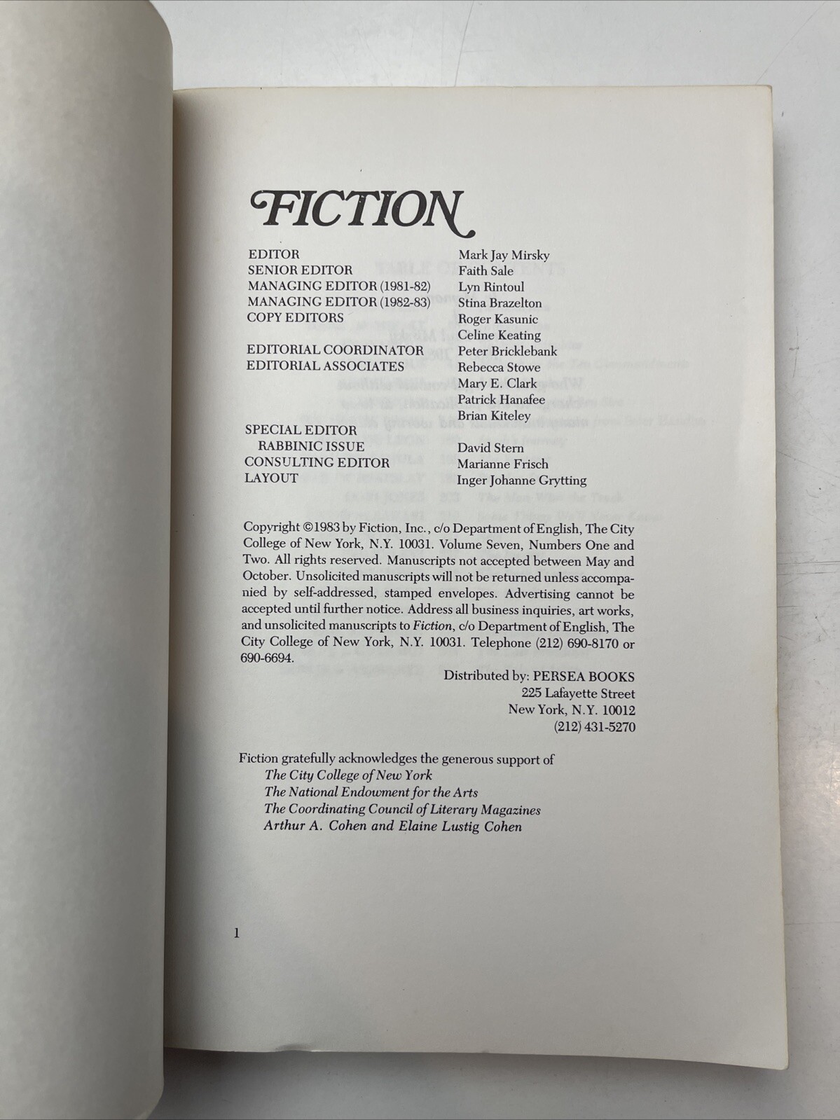 Fiction: Rabbinic Fantasy , Volume 7 , No 1-2 [Paperback] Mirsky, Mark Jay (ed)