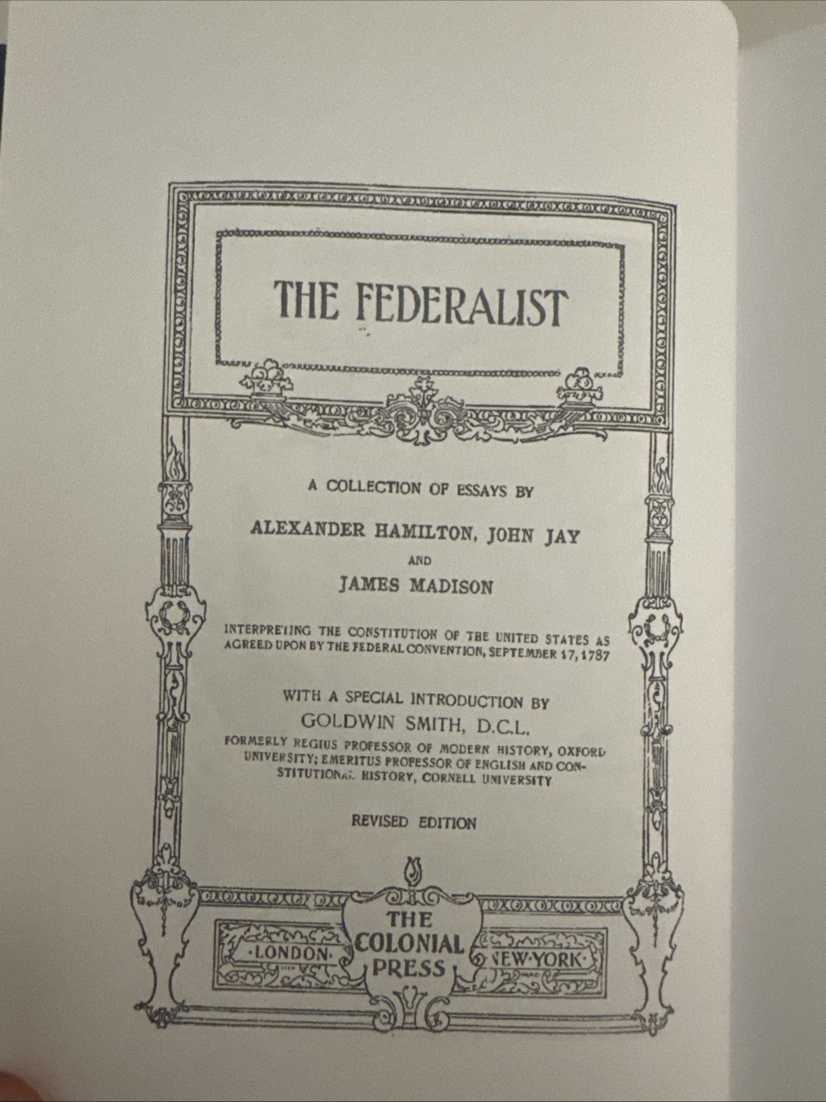 Federalist; by James Madison, Alexander Hamilton and John Jay (2015, Hardcover)